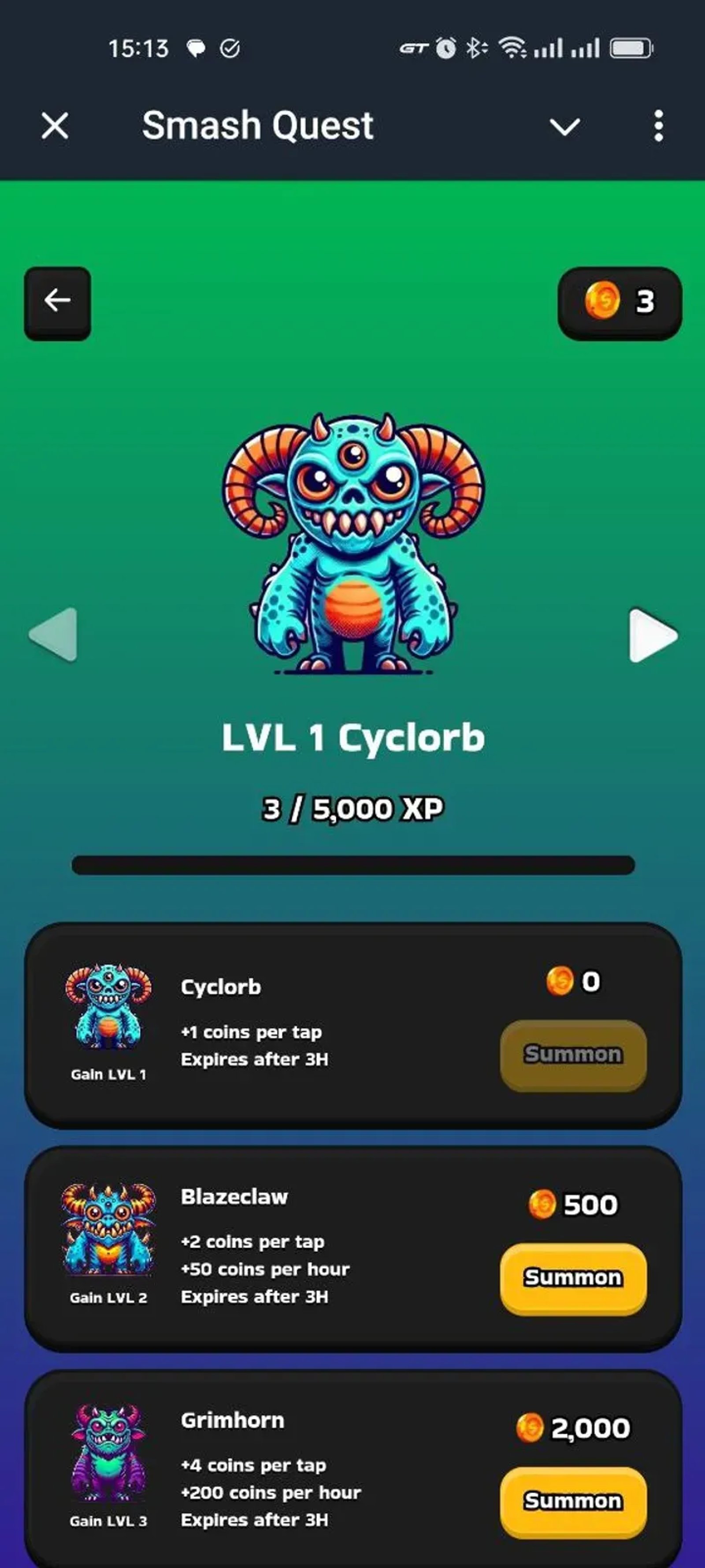 Smash Quest в Телеграм — скриншот 3