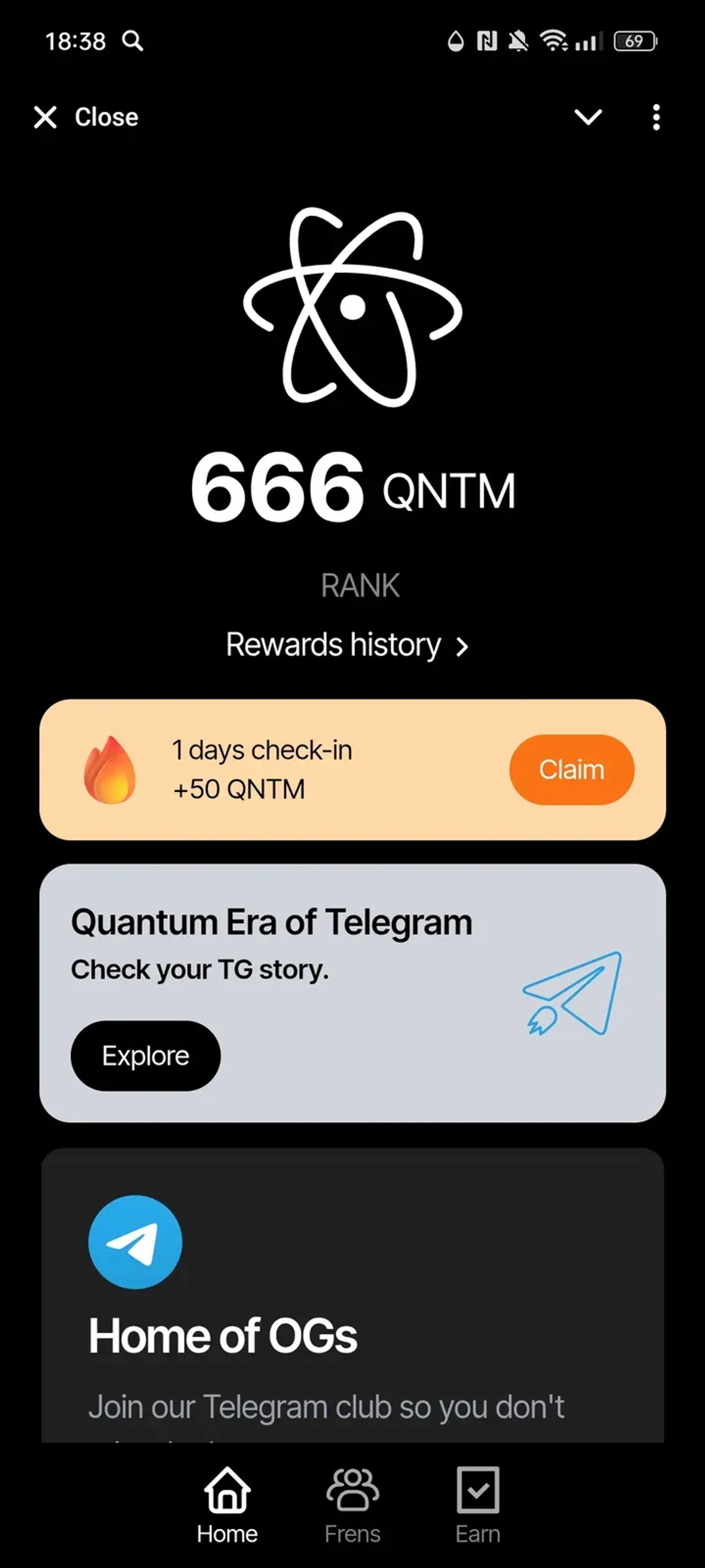 Quantum Club в Телеграм — скриншот 1