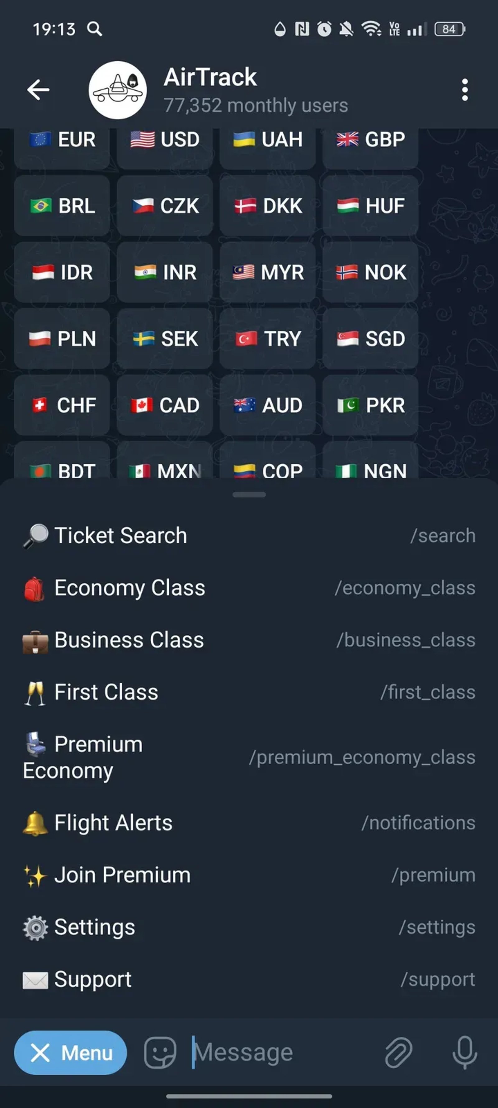 AirTrack Telegram Screenshot 3
