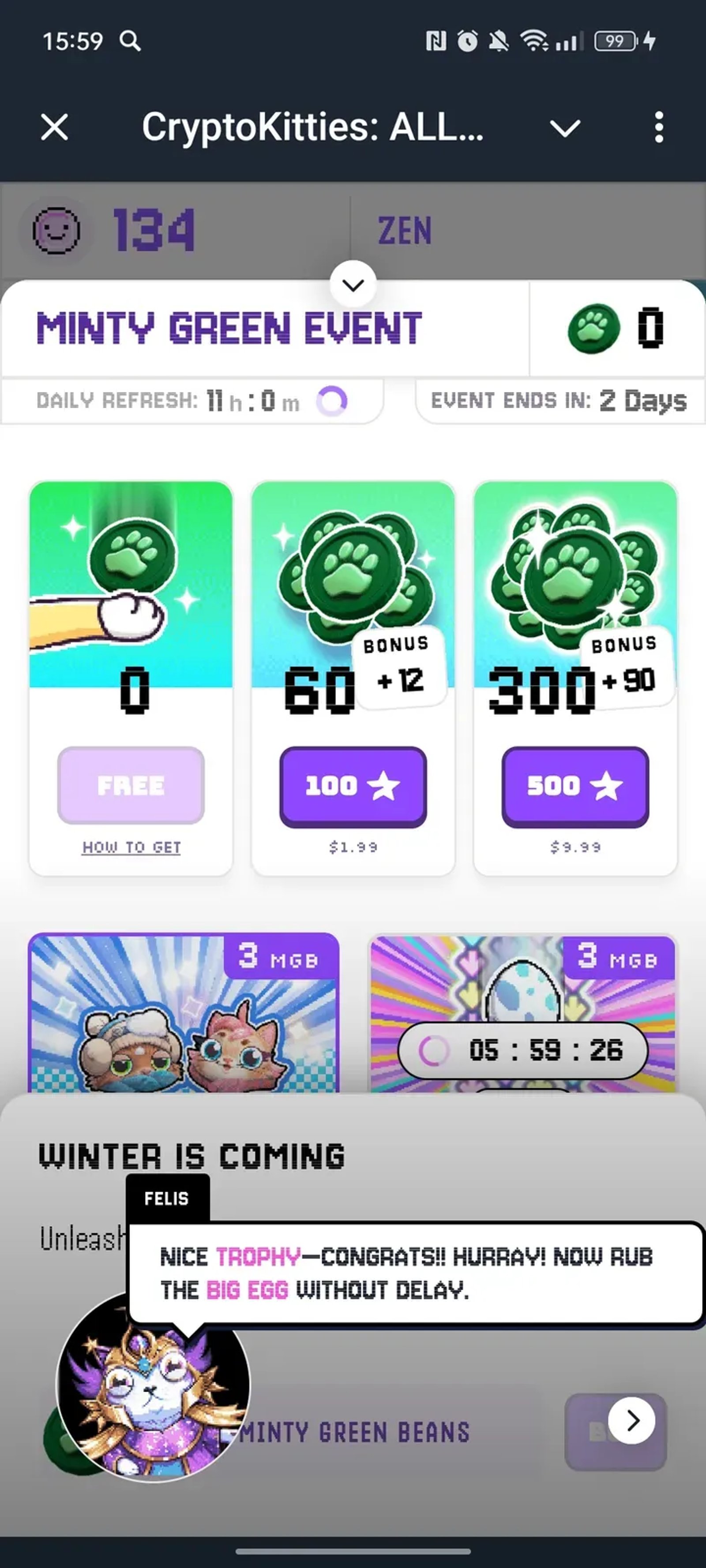 CryptoKitties: ALL THE ZEN! в Телеграм — скриншот 2