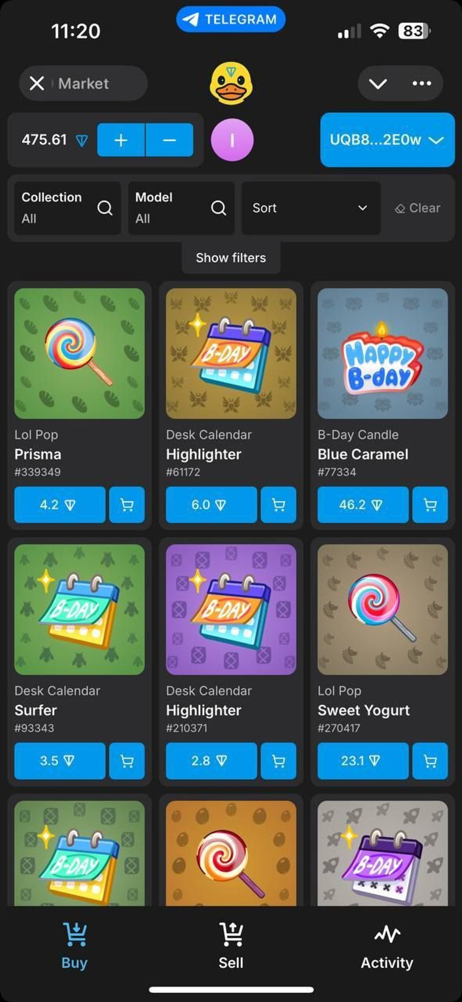 DOIDO Market в Телеграм — скриншот 1