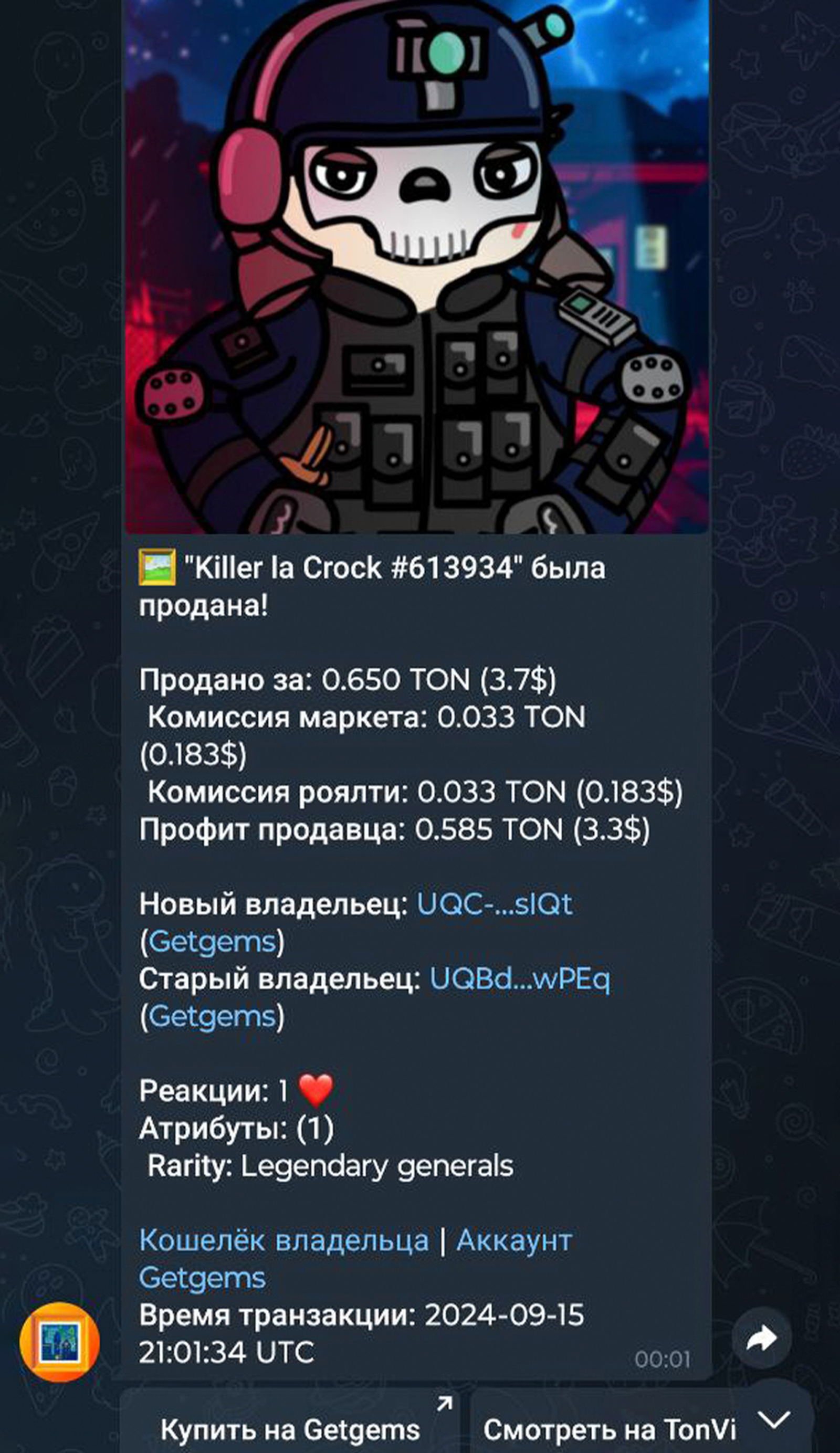 LONFT Alerts в Телеграм — скриншот 3