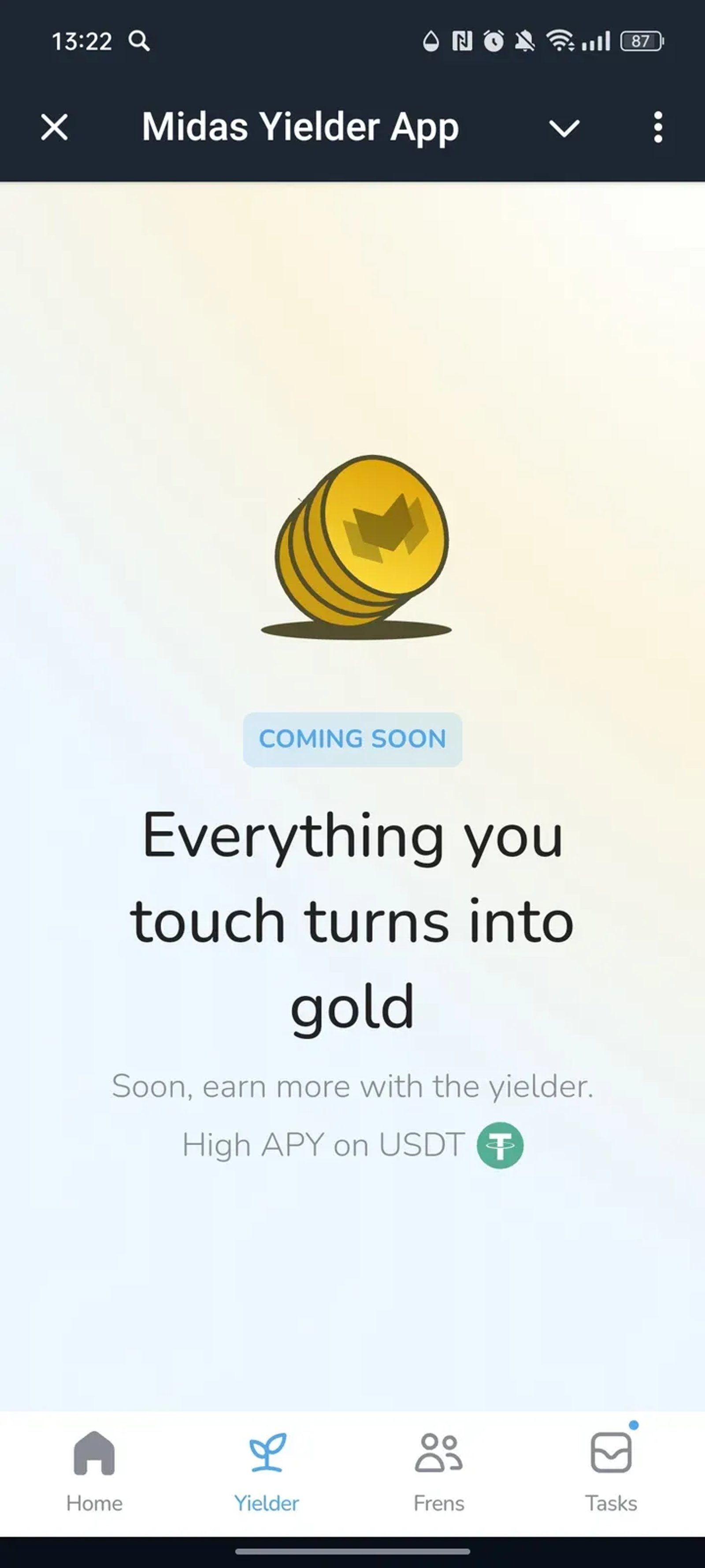 Midas Yielder App в Телеграм — скриншот 2