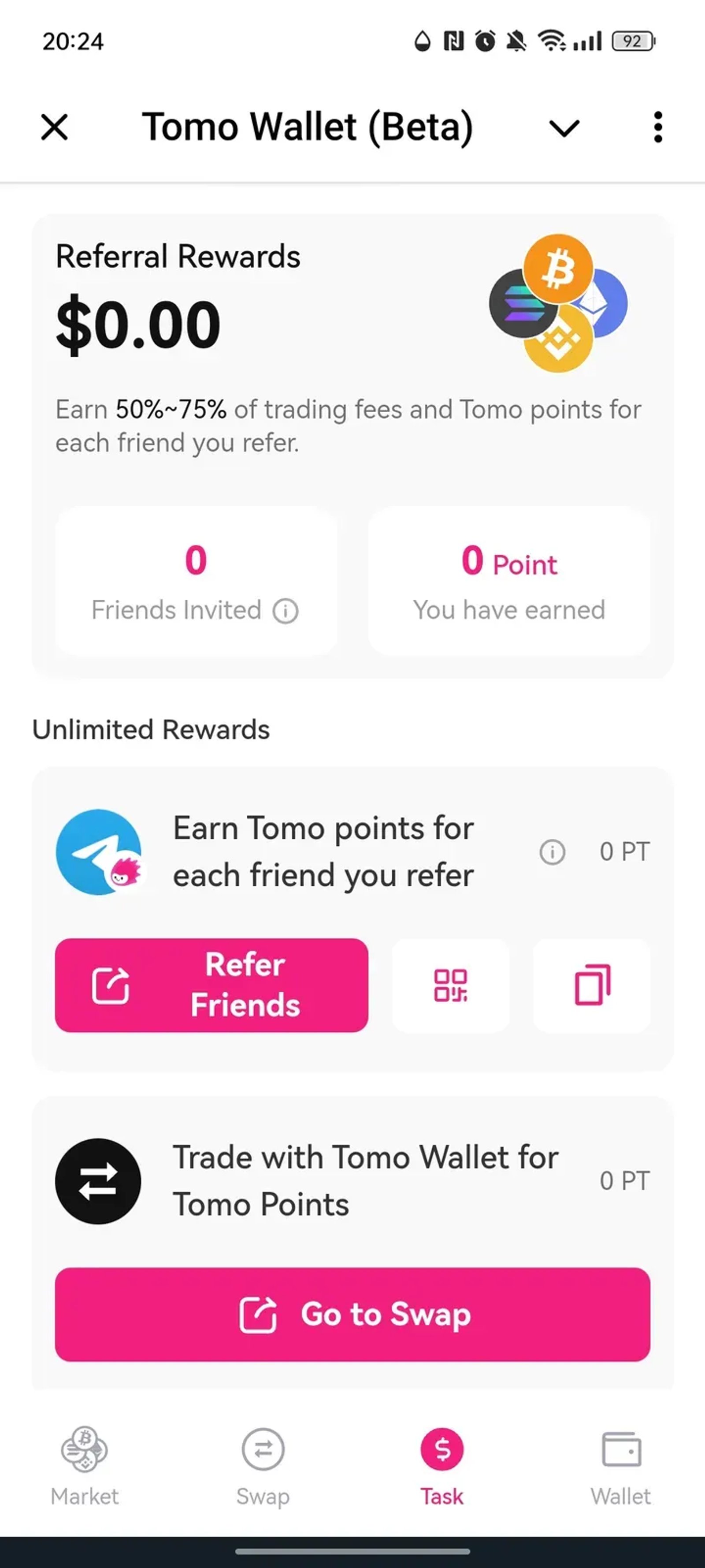 Tomo Wallet (Beta) в Телеграм — скриншот 3