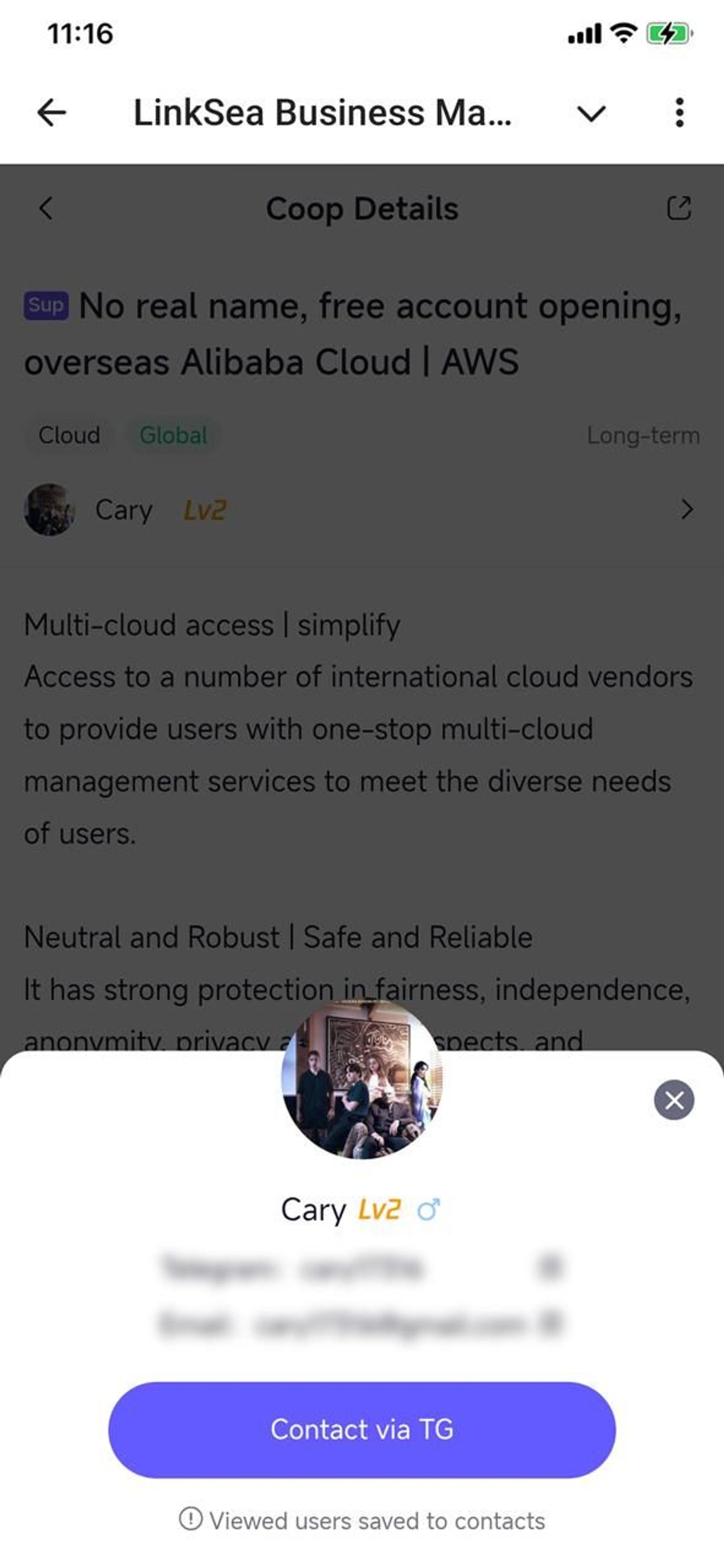 LinkSea Telegram Screenshot 2