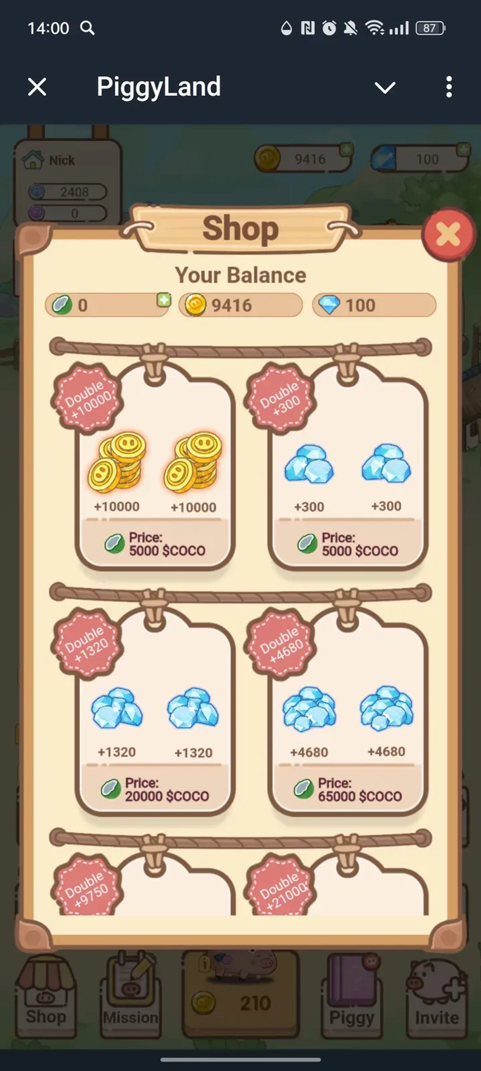 PiggyLand в Телеграм — скриншот 6