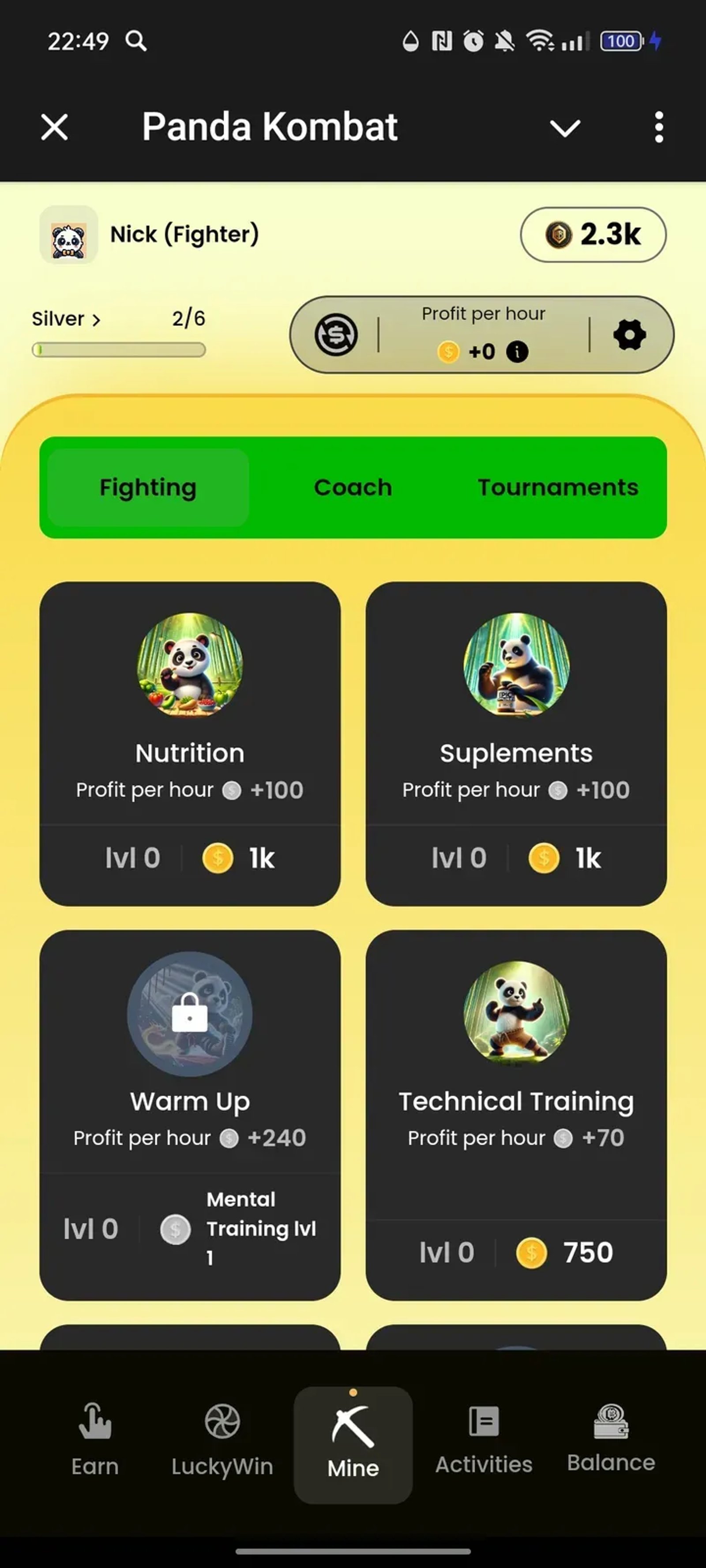 Panda Kombat в Телеграм — скриншот 3