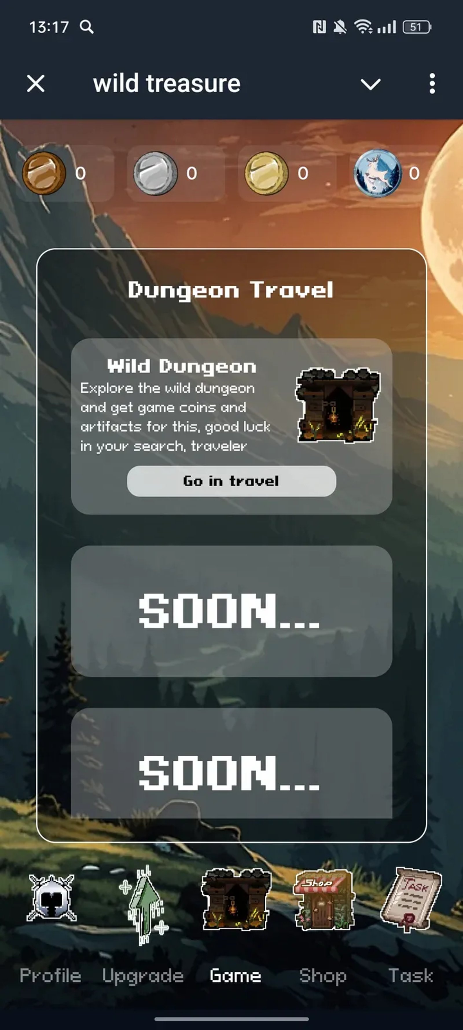 wild treasure в Телеграм — скриншот 3