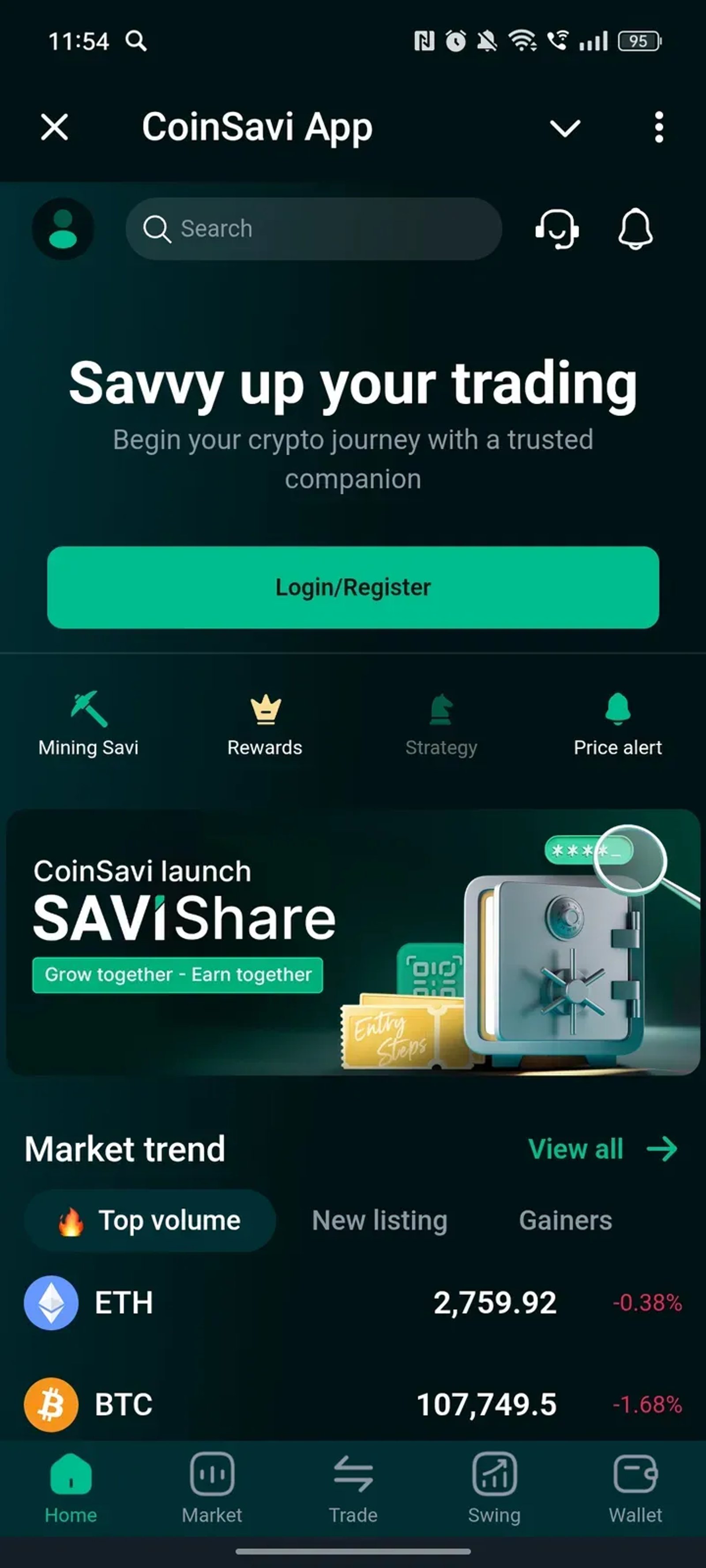 CoinSavi App в Телеграм — скриншот 1