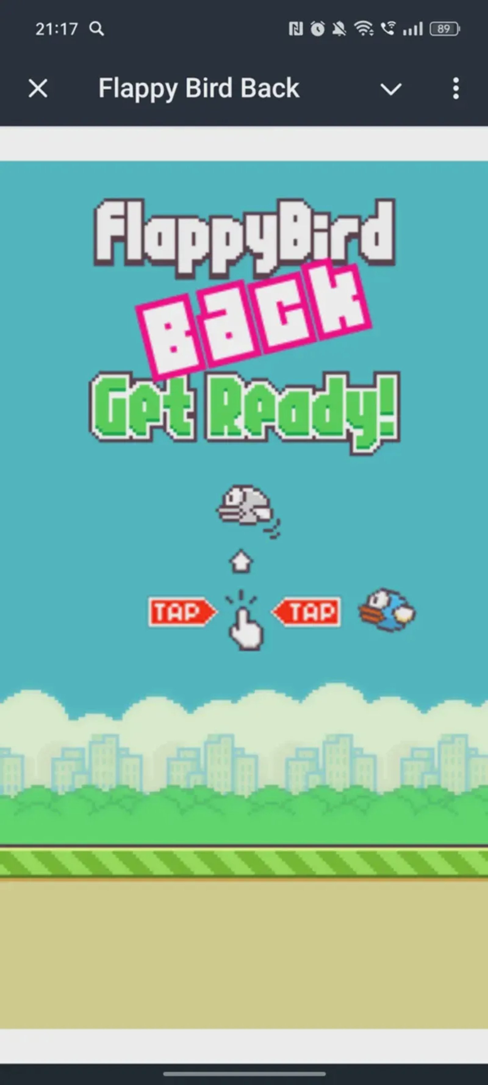 Flappy Bird Back в Телеграм — скриншот 1