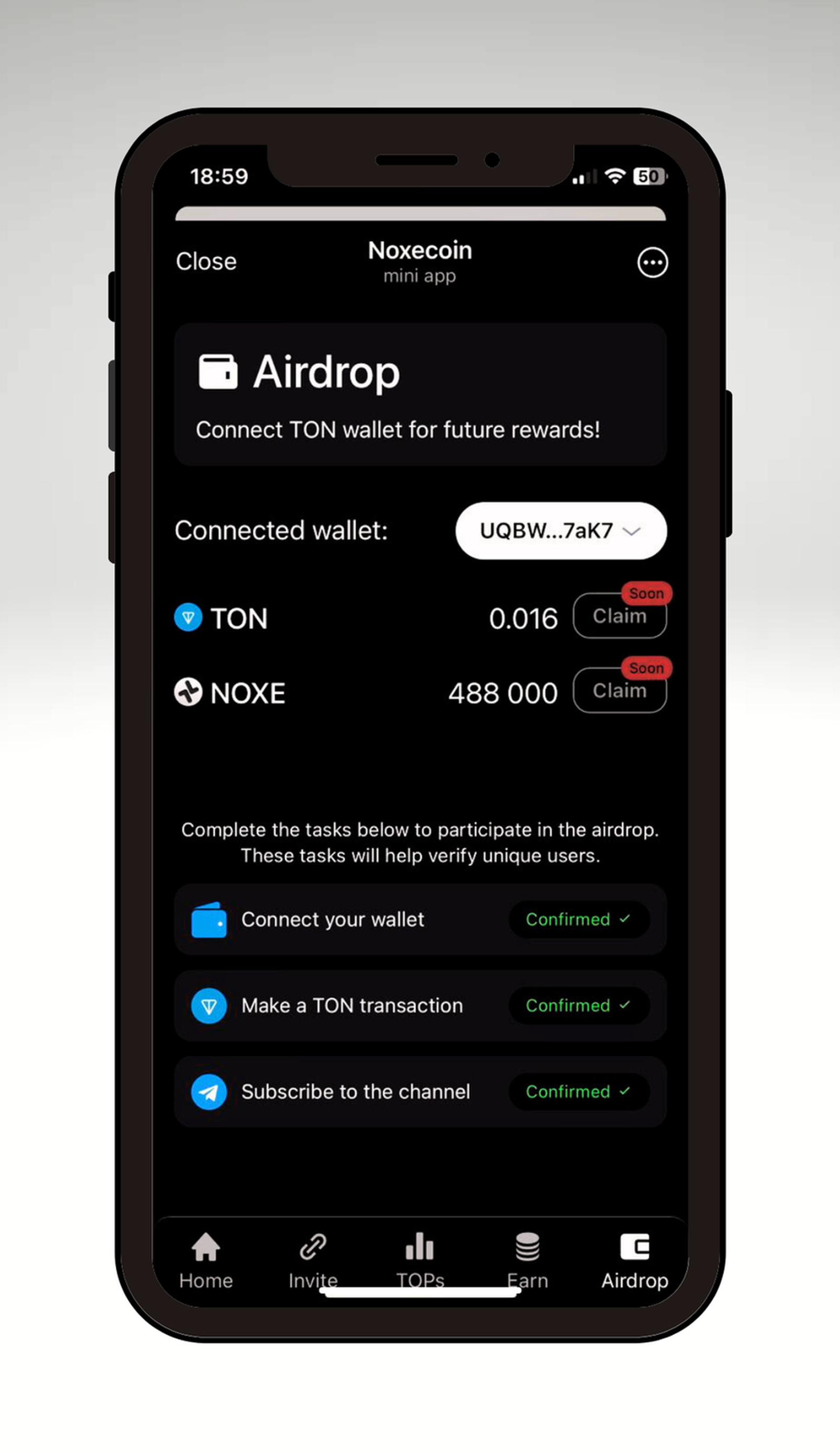 Noxecoin в Телеграм — скриншот 2