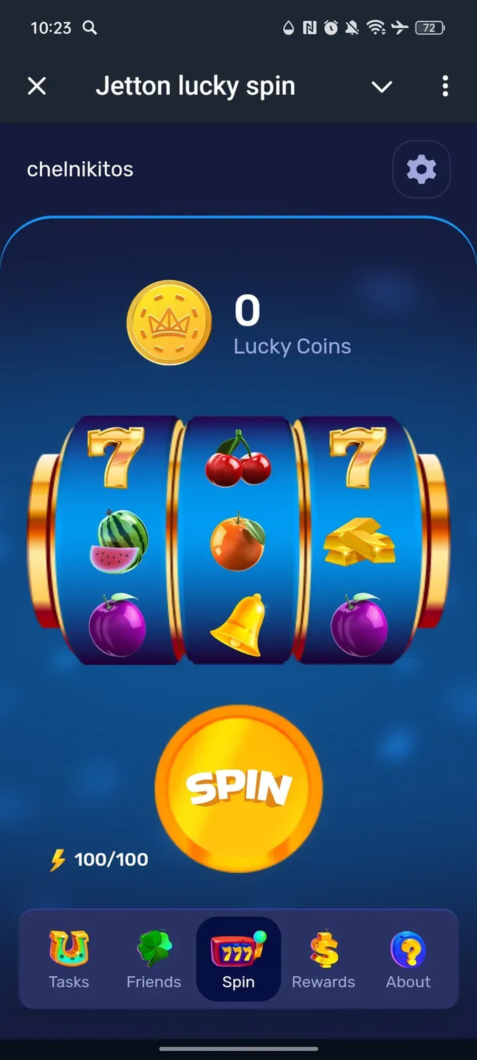 Jetton lucky spin в Телеграм — скриншот 1