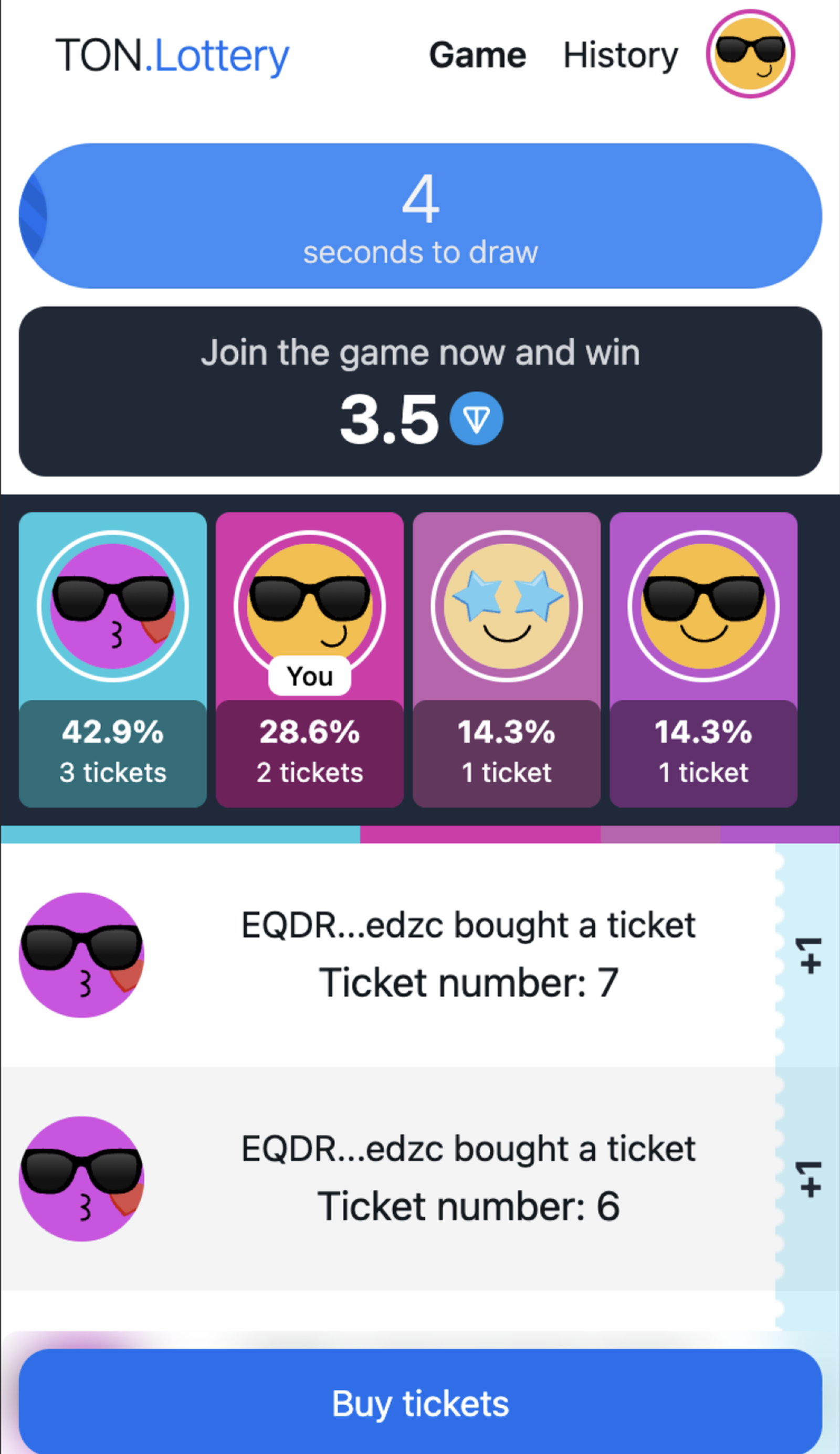 Ton.Lottery в Телеграм — скриншот 4