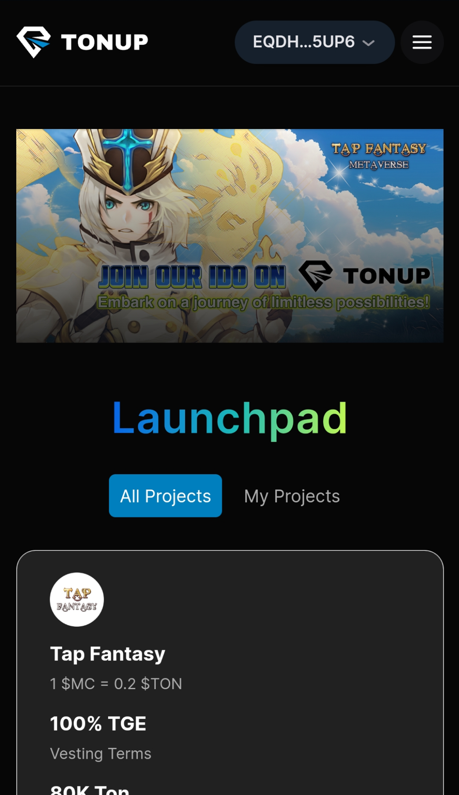 TONUP в Телеграм — скриншот 2