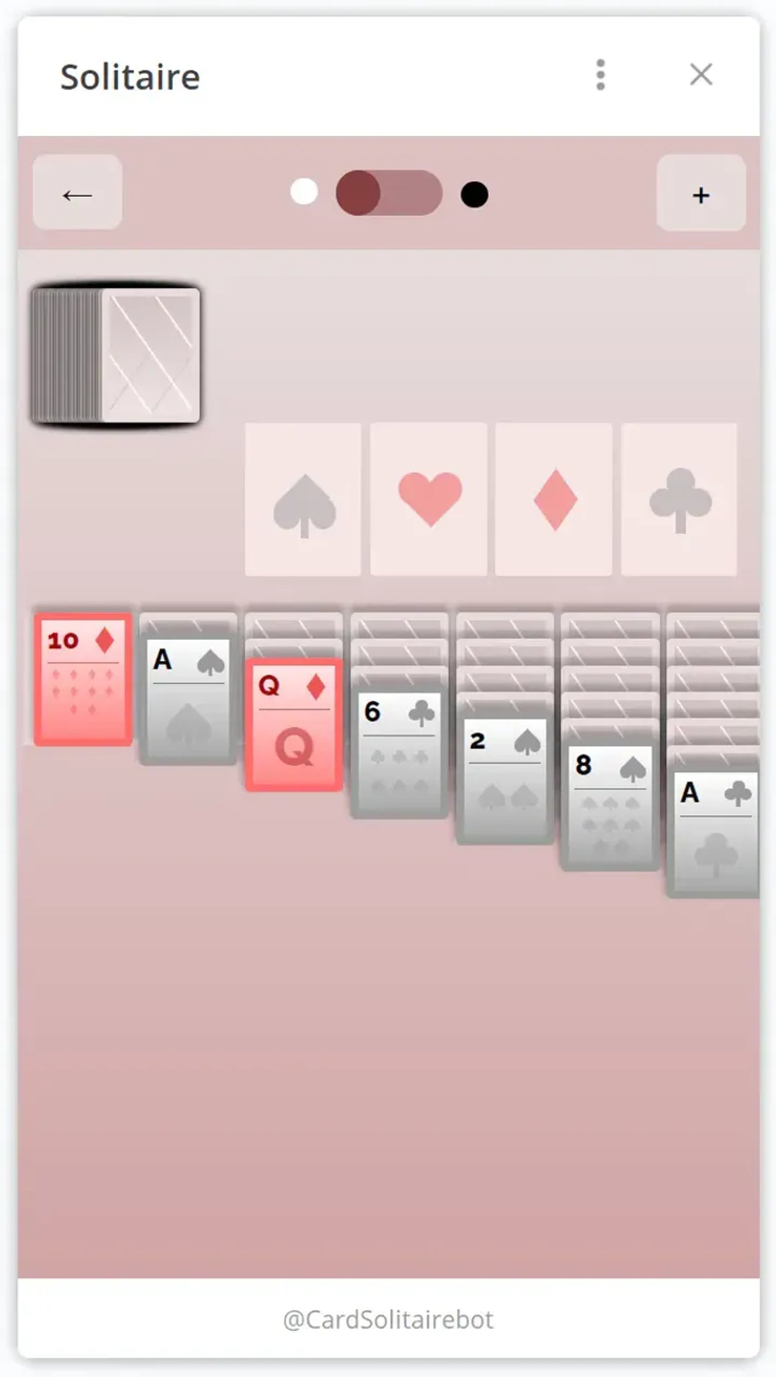 Solitaire в Телеграм — скриншот 1