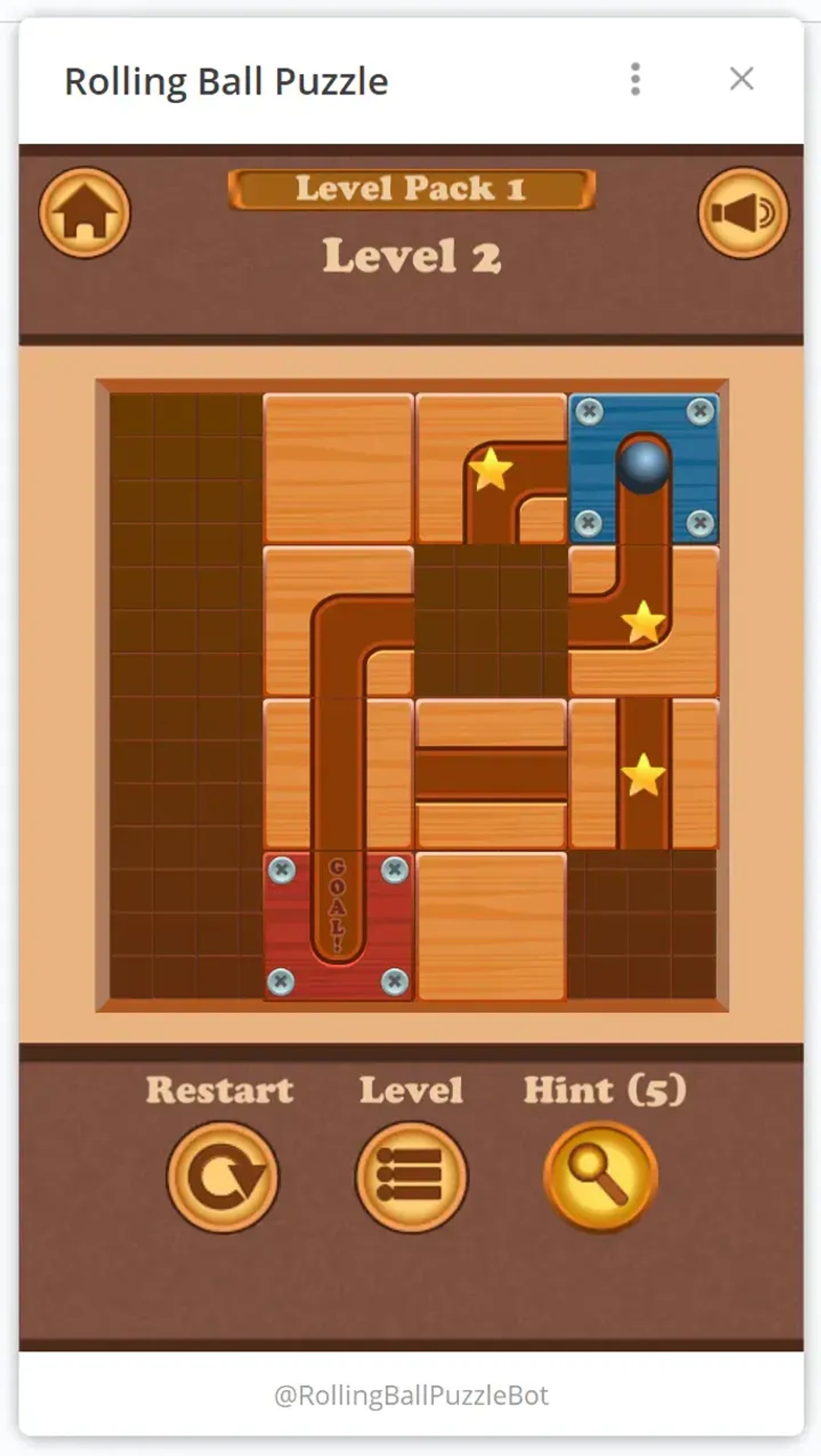 Rolling Ball Puzzle в Телеграм — скриншот 1