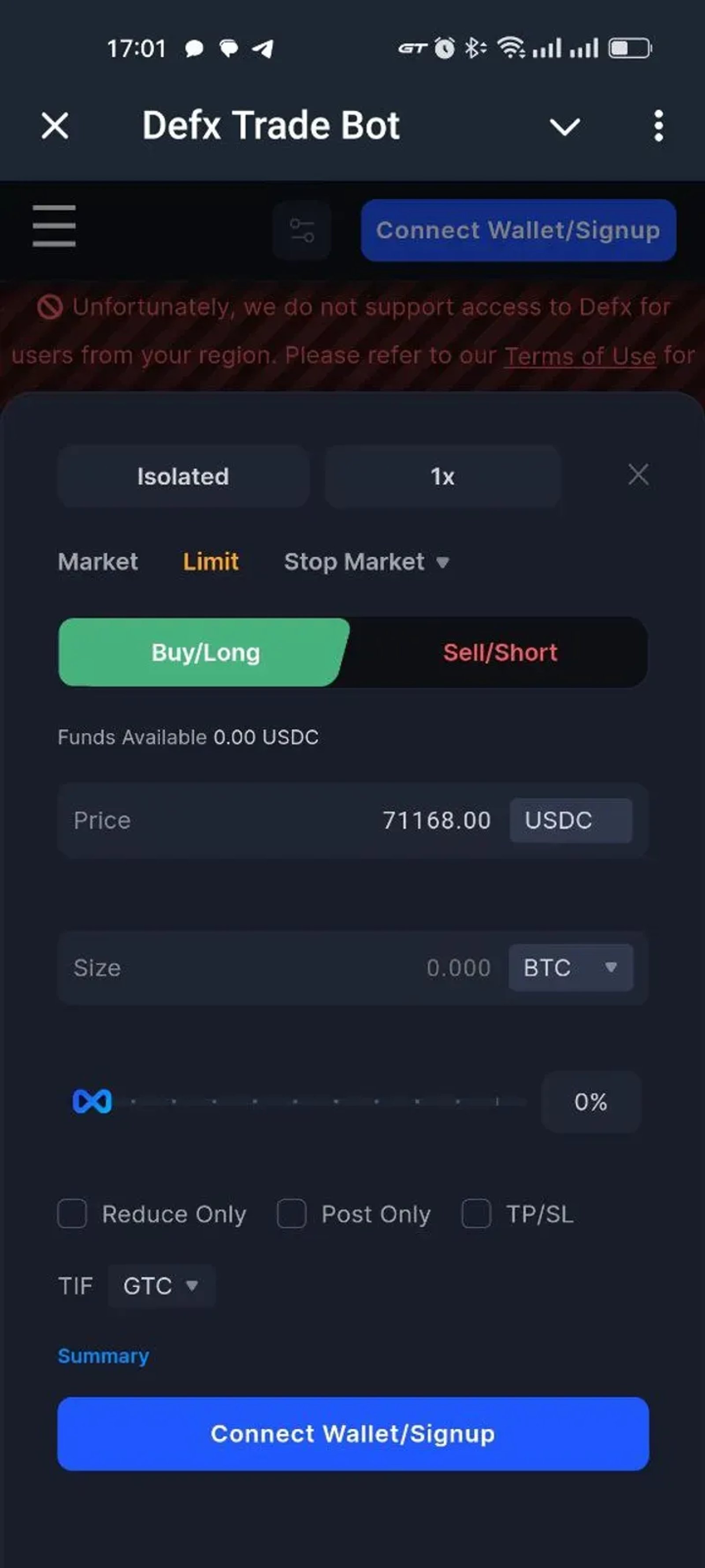 Defx - Trade Perps в Телеграм — скриншот 2