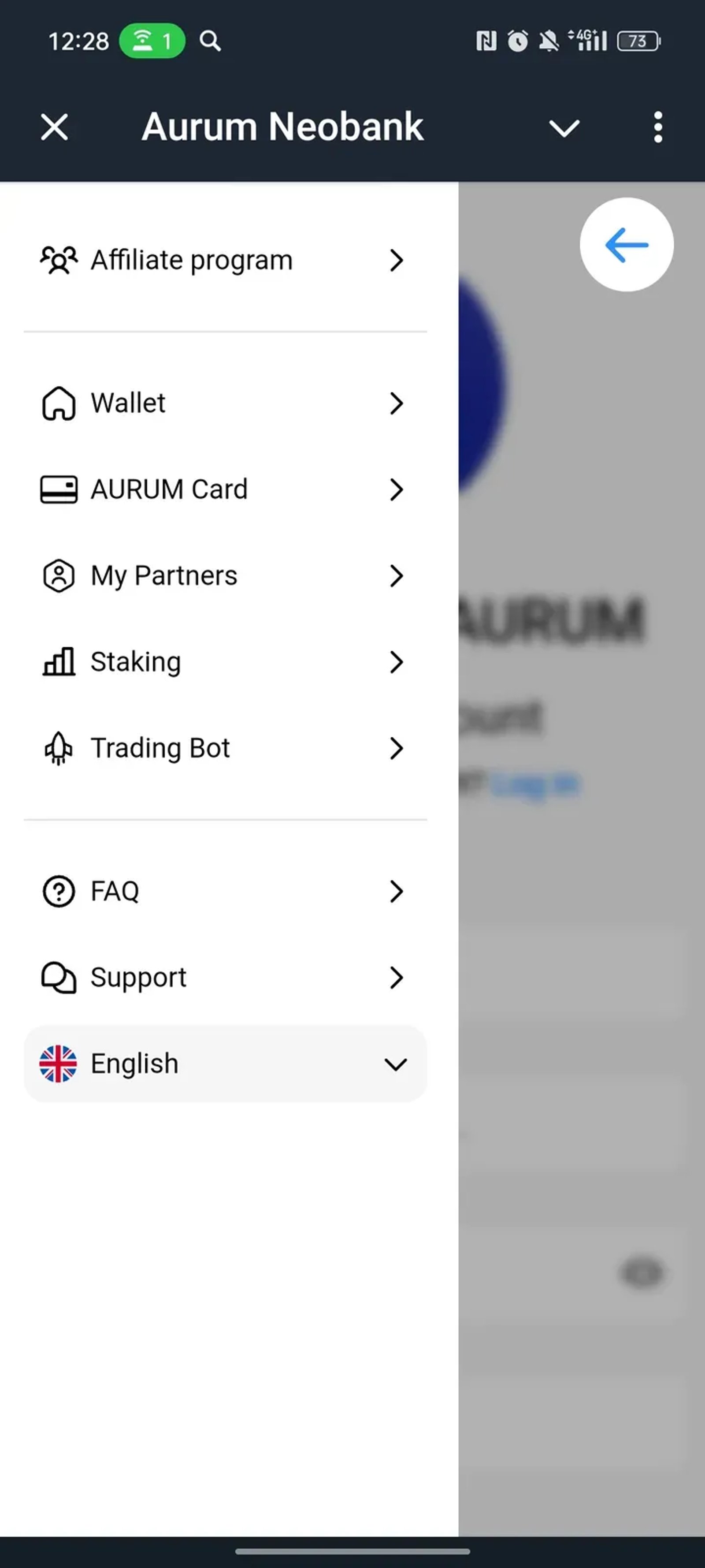 Aurum Neobank в Телеграм — скриншот 2