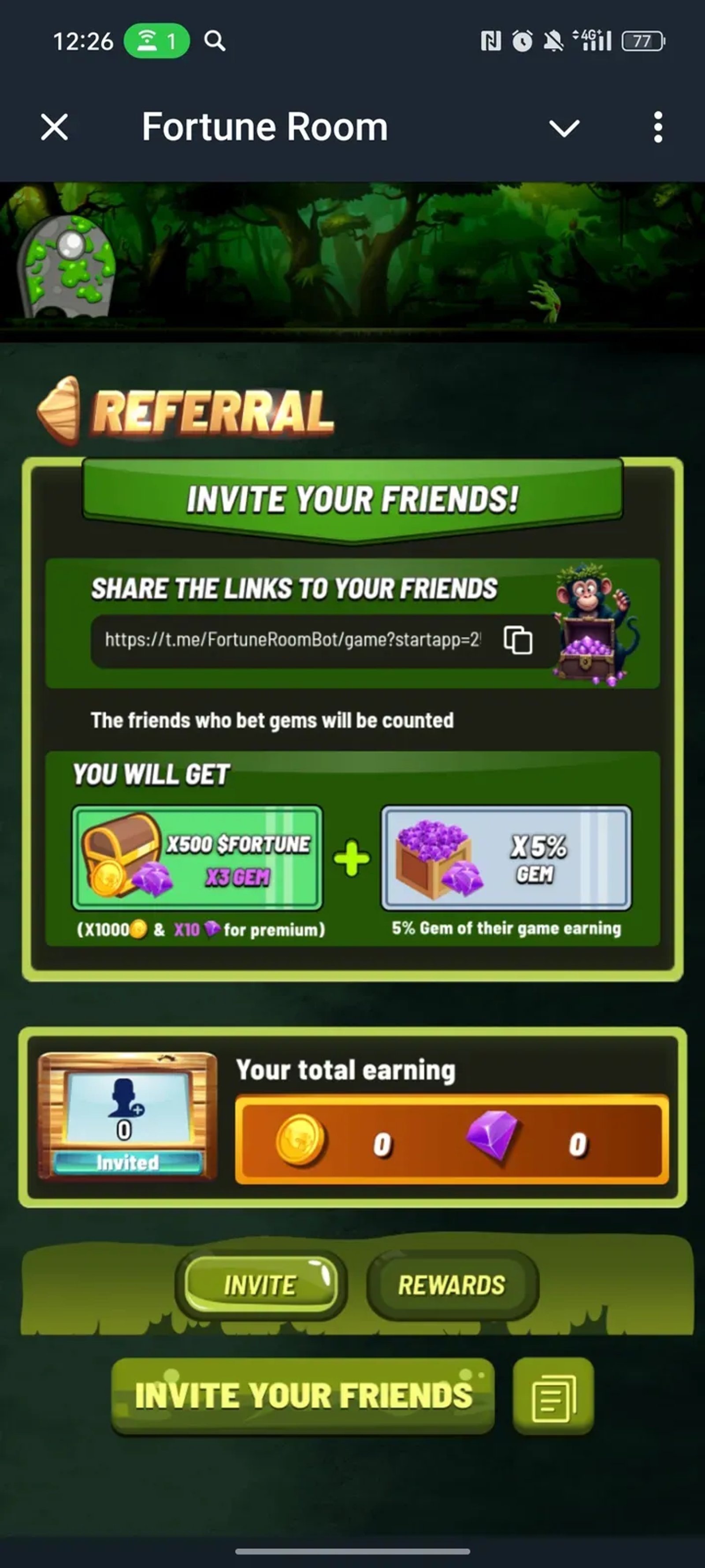 Fortune Room в Телеграм — скриншот 2