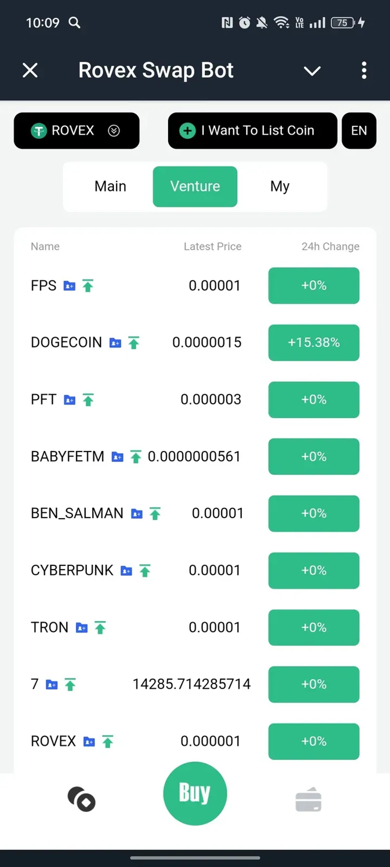 Rovex Swap Bot в Телеграм — скриншот 2