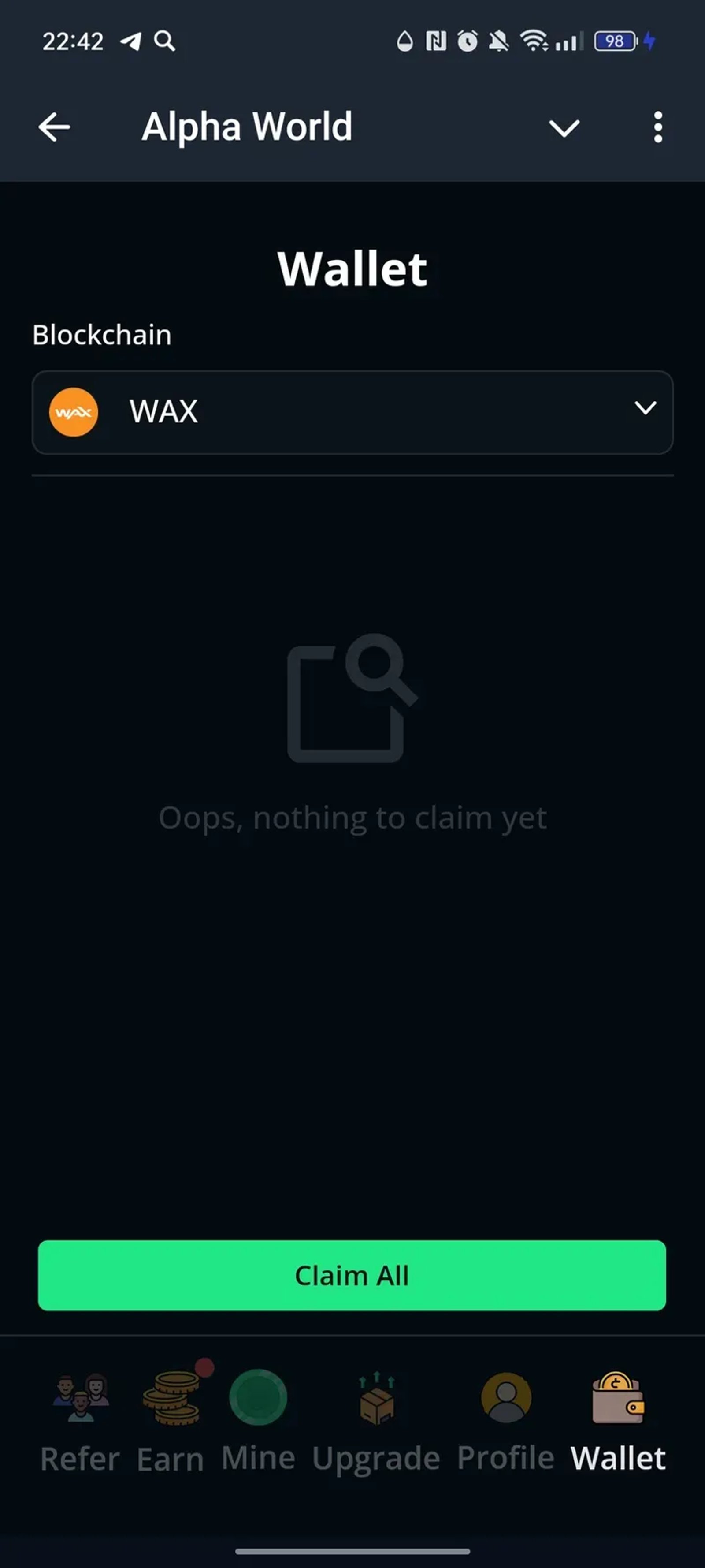 Alpha World в Телеграм — скриншот 6