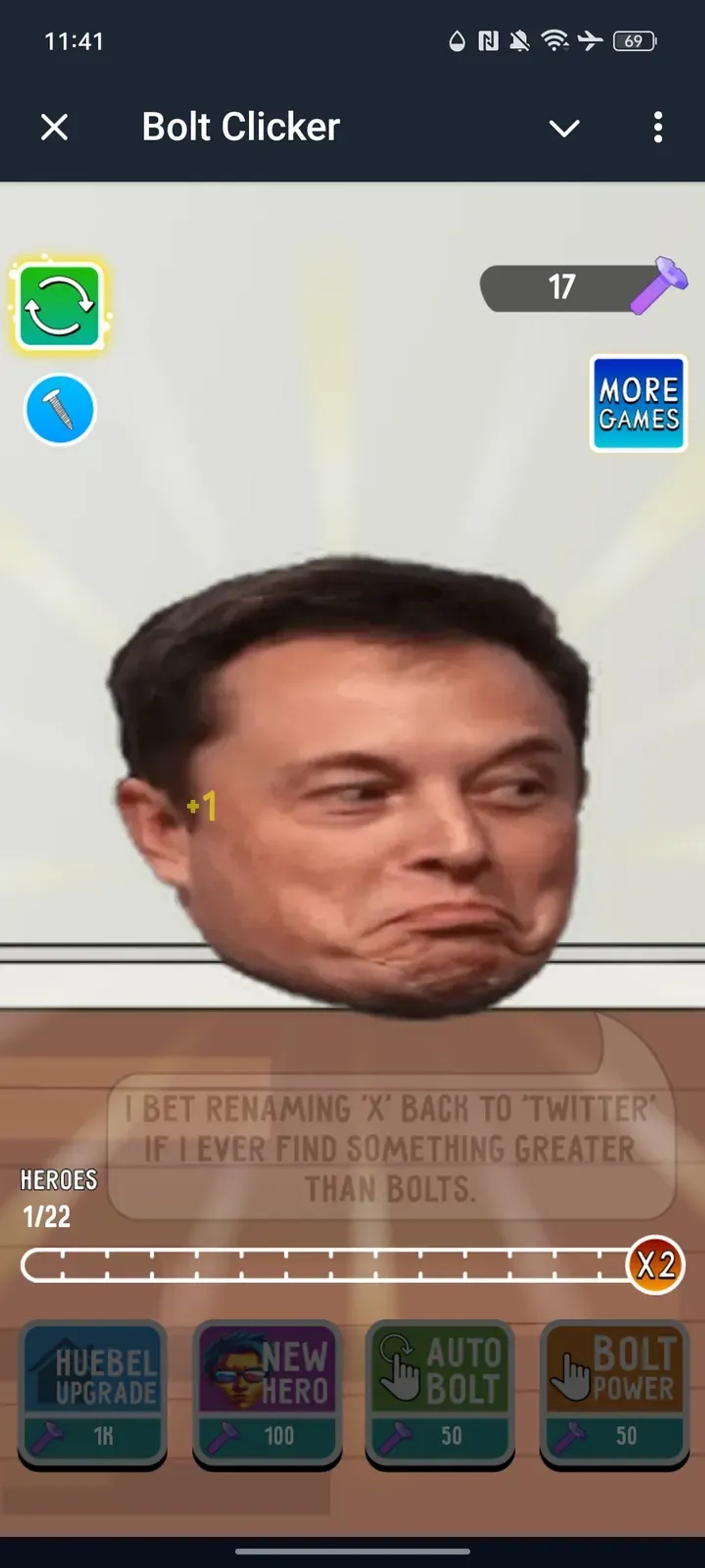 Bolt Clicker в Телеграм — скриншот 1