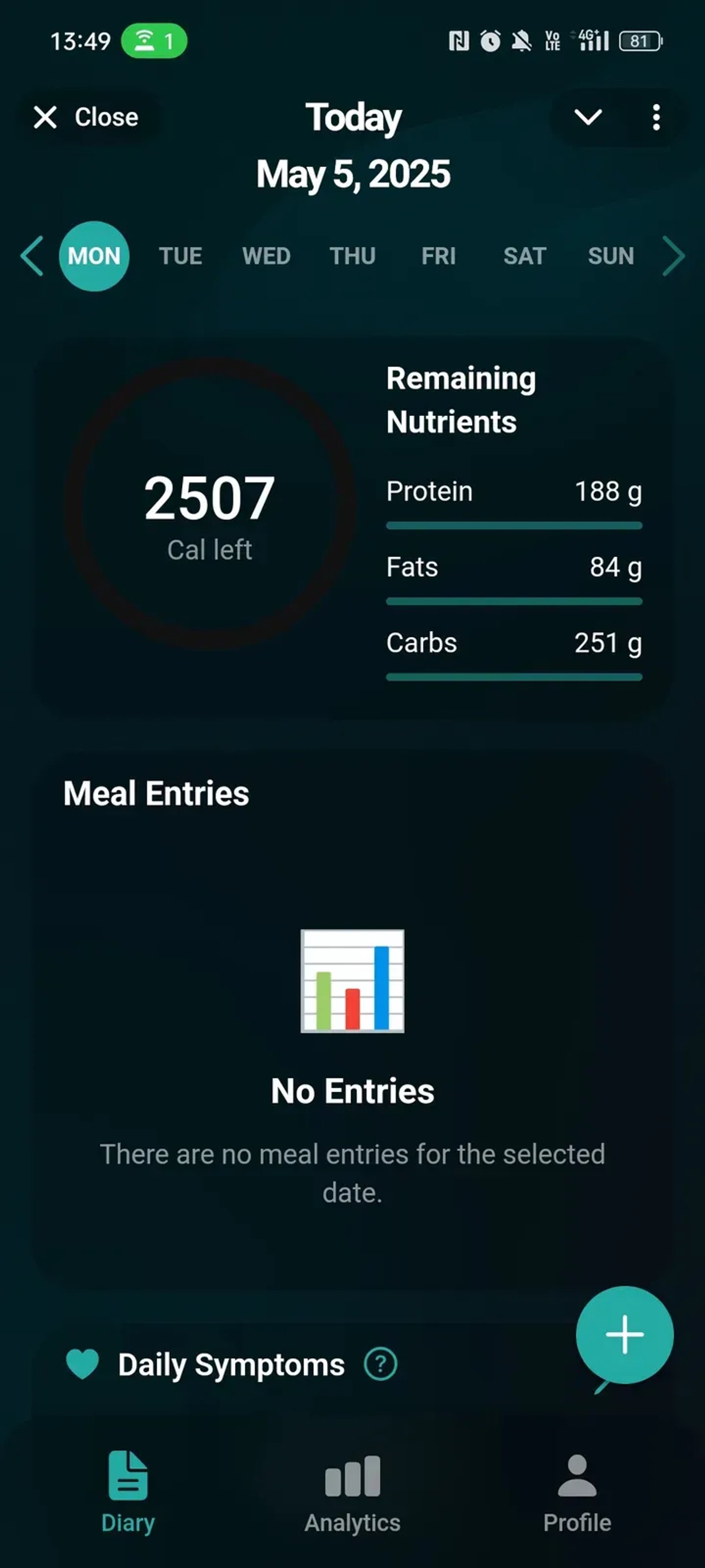 Nourish AI: Счетчик калорий. Calorie tracker в Телеграм — скриншот 1