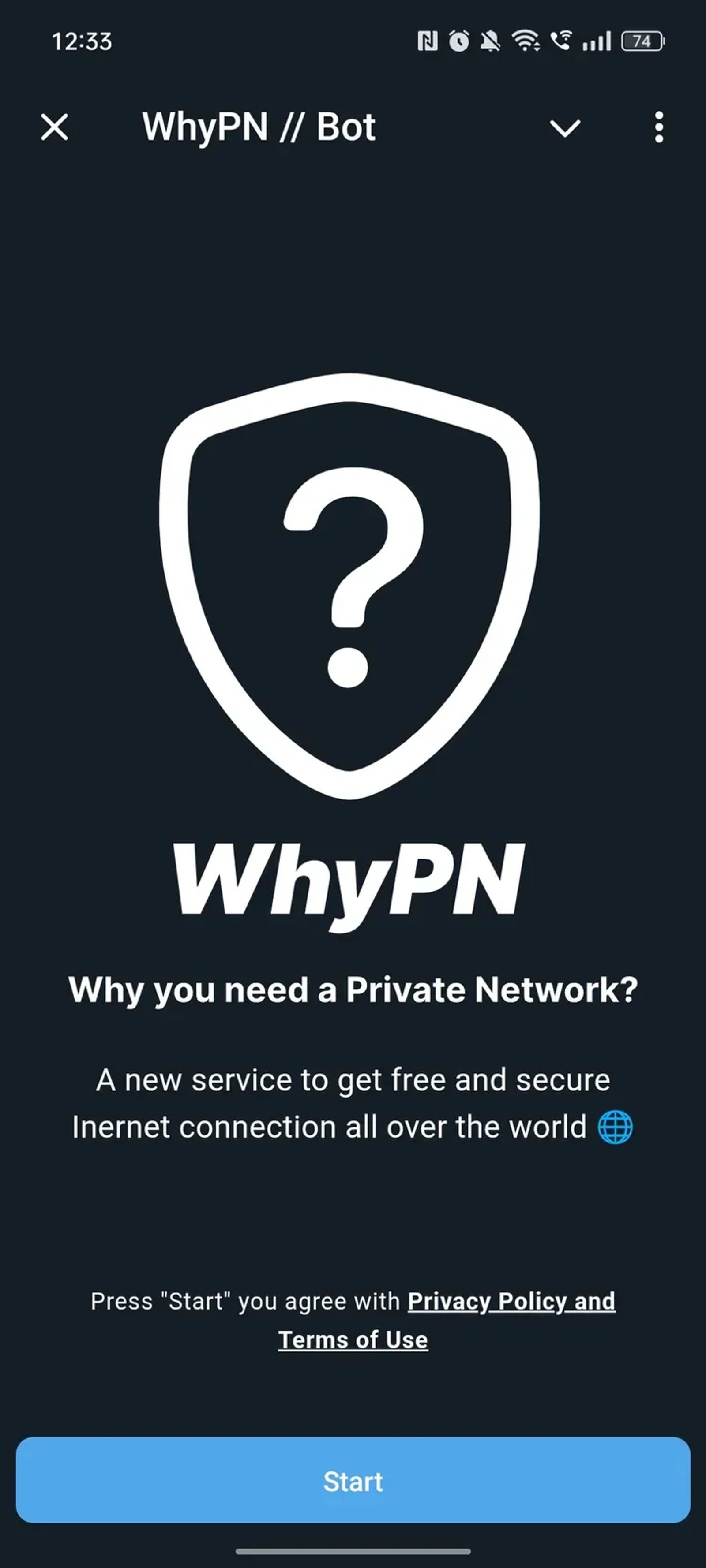 WhyPN // Bot в Телеграм — скриншот 1