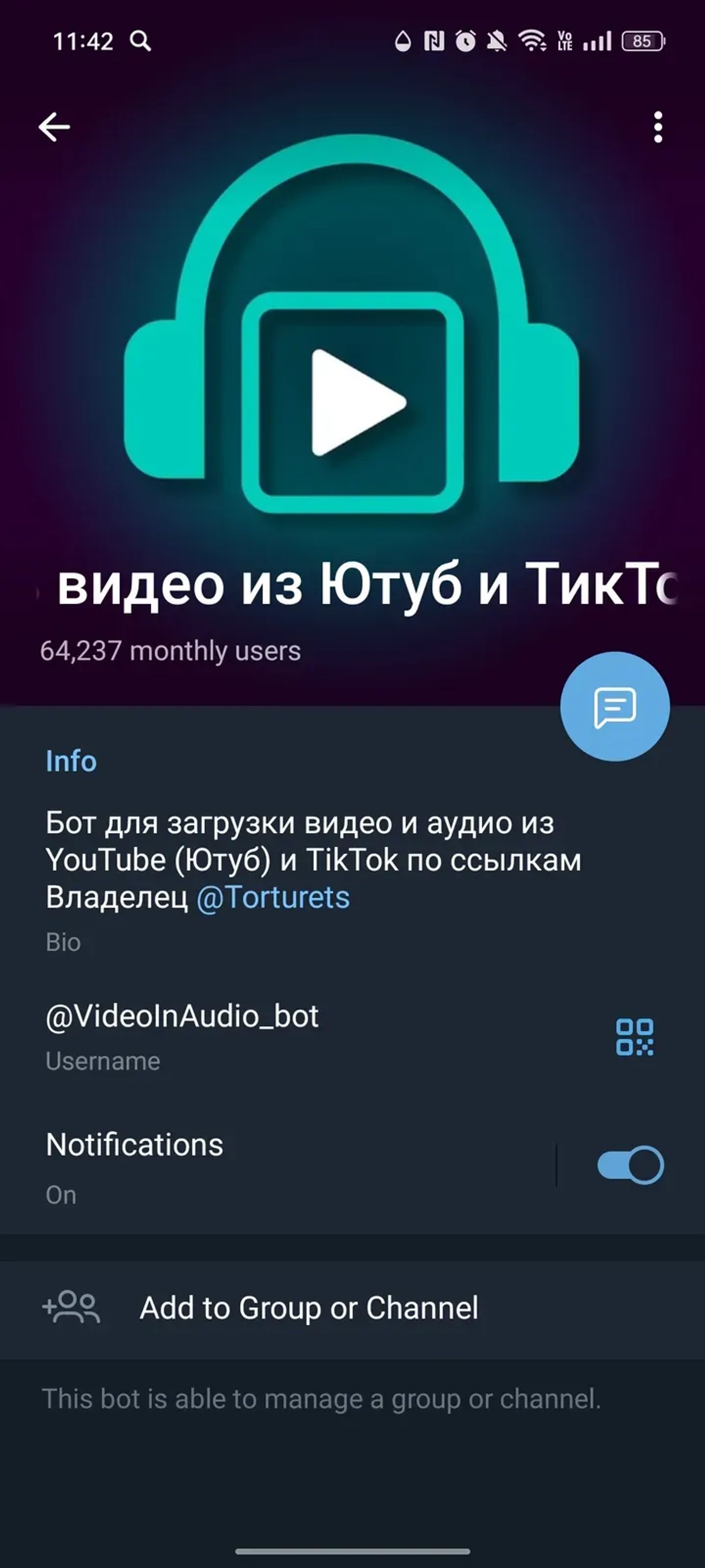 videoinaudio_bot Telegram Screenshot 4