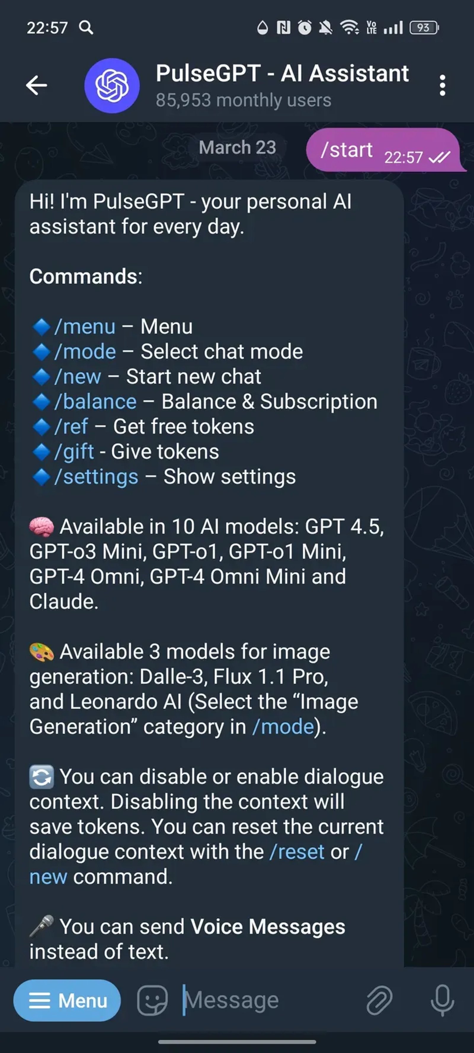 PulseGPT - AI Assistant в Телеграм — скриншот 2