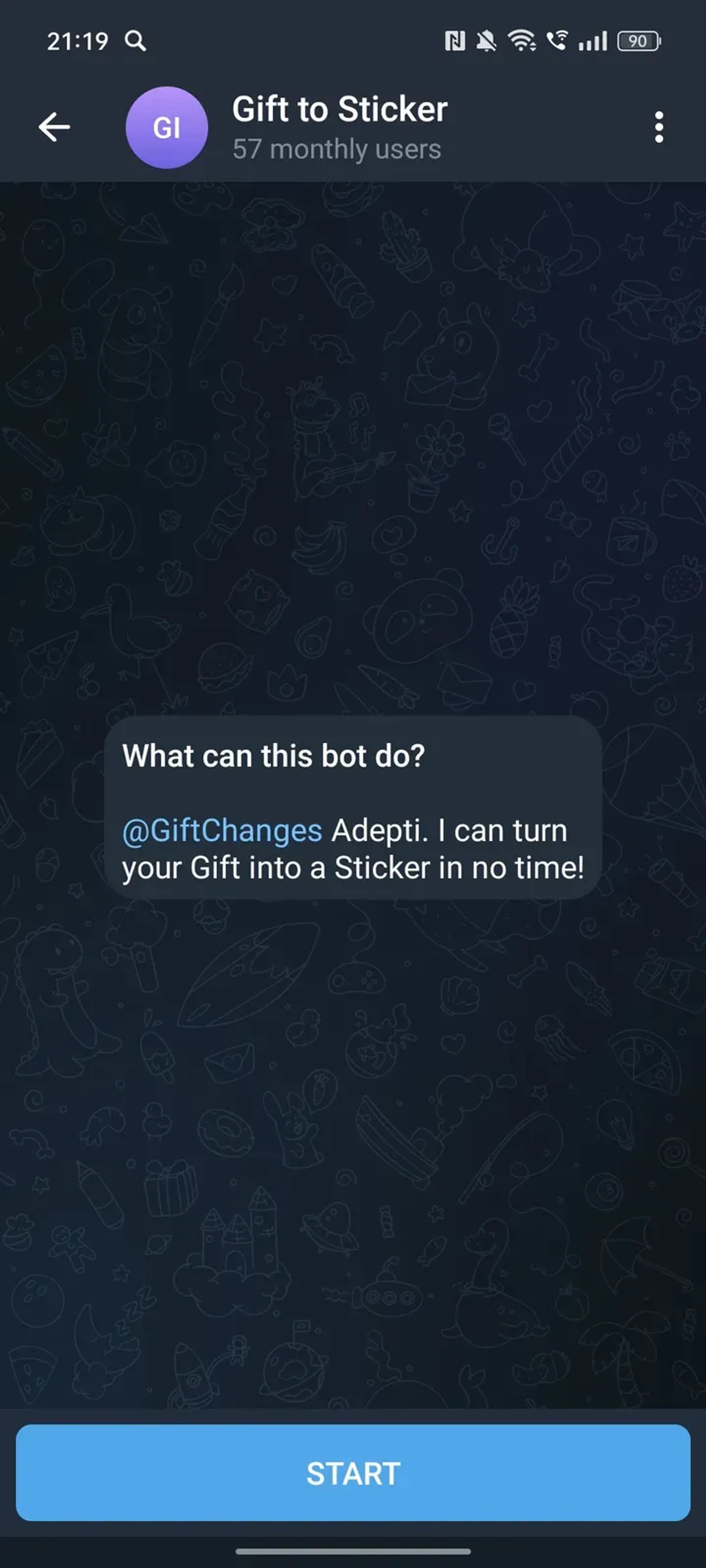 Gift to Sticker в Телеграм — скриншот 1