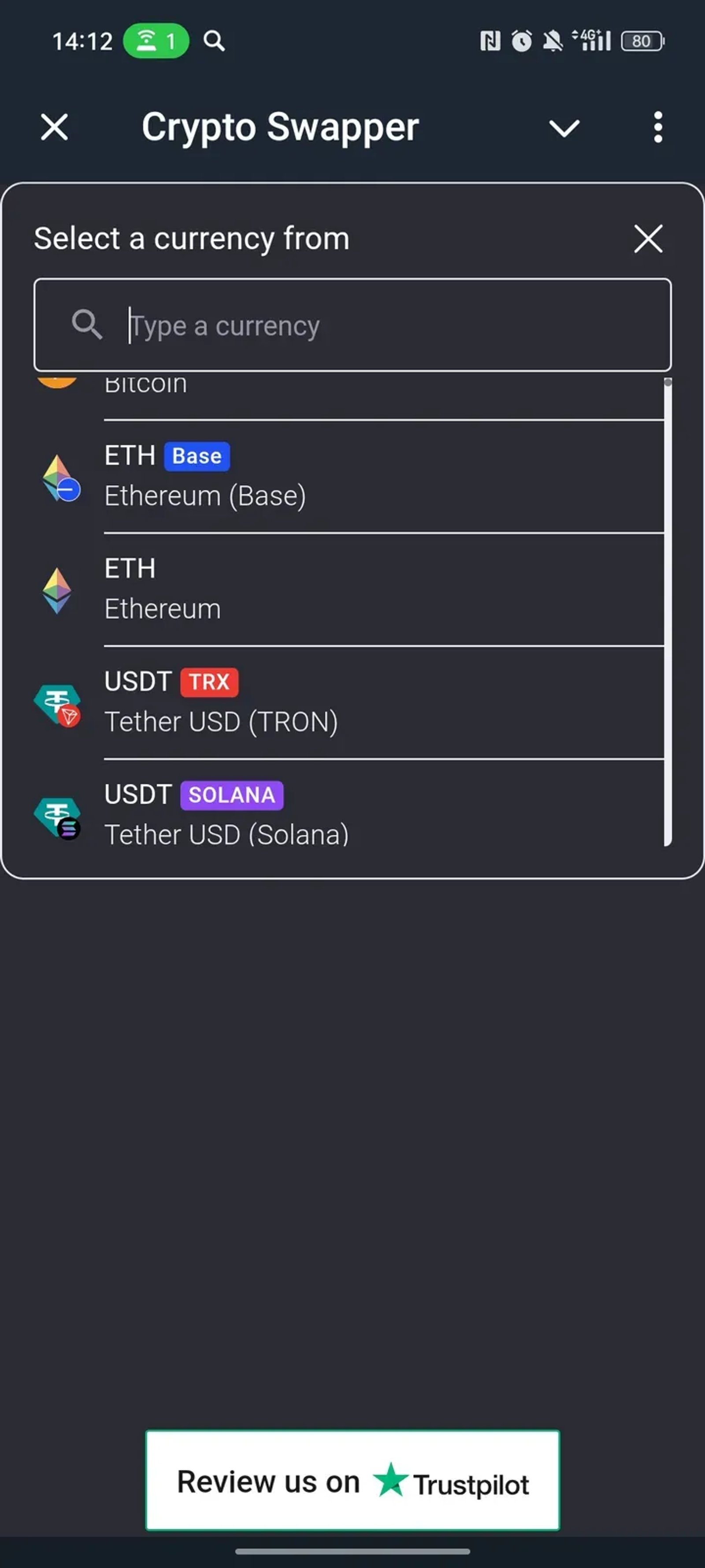 Crypto Swapper в Телеграм — скриншот 2