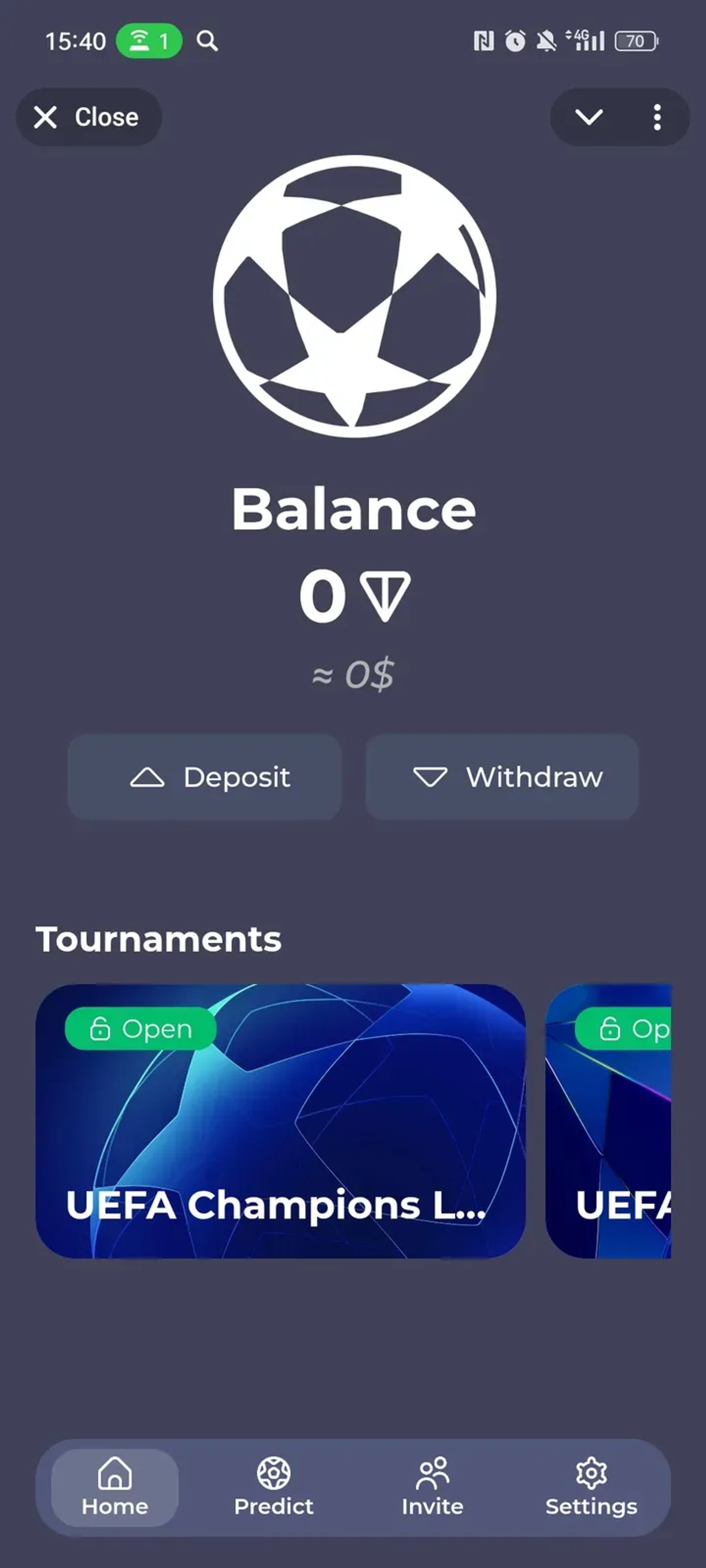 Scores в Телеграм — скриншот 1