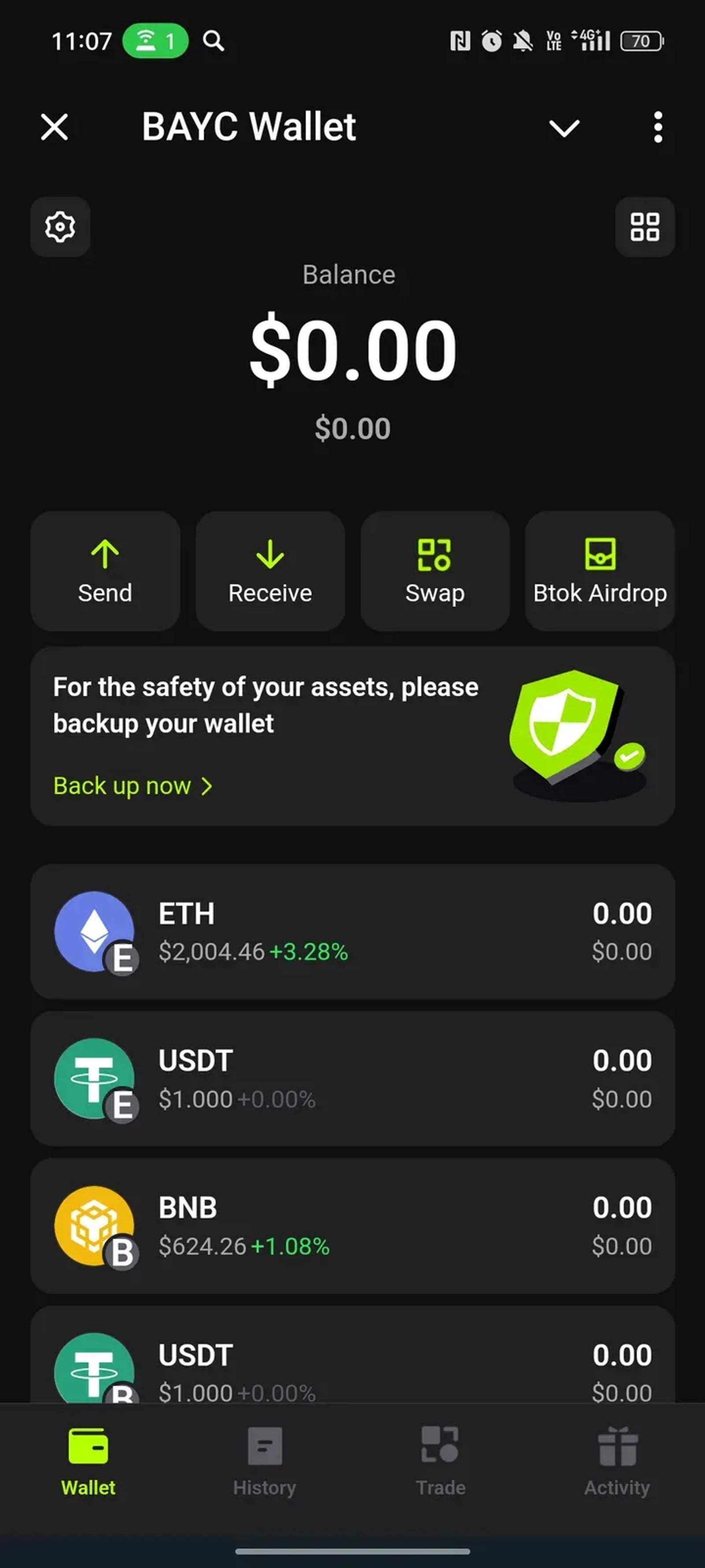 BAYC Wallet в Телеграм — скриншот 1