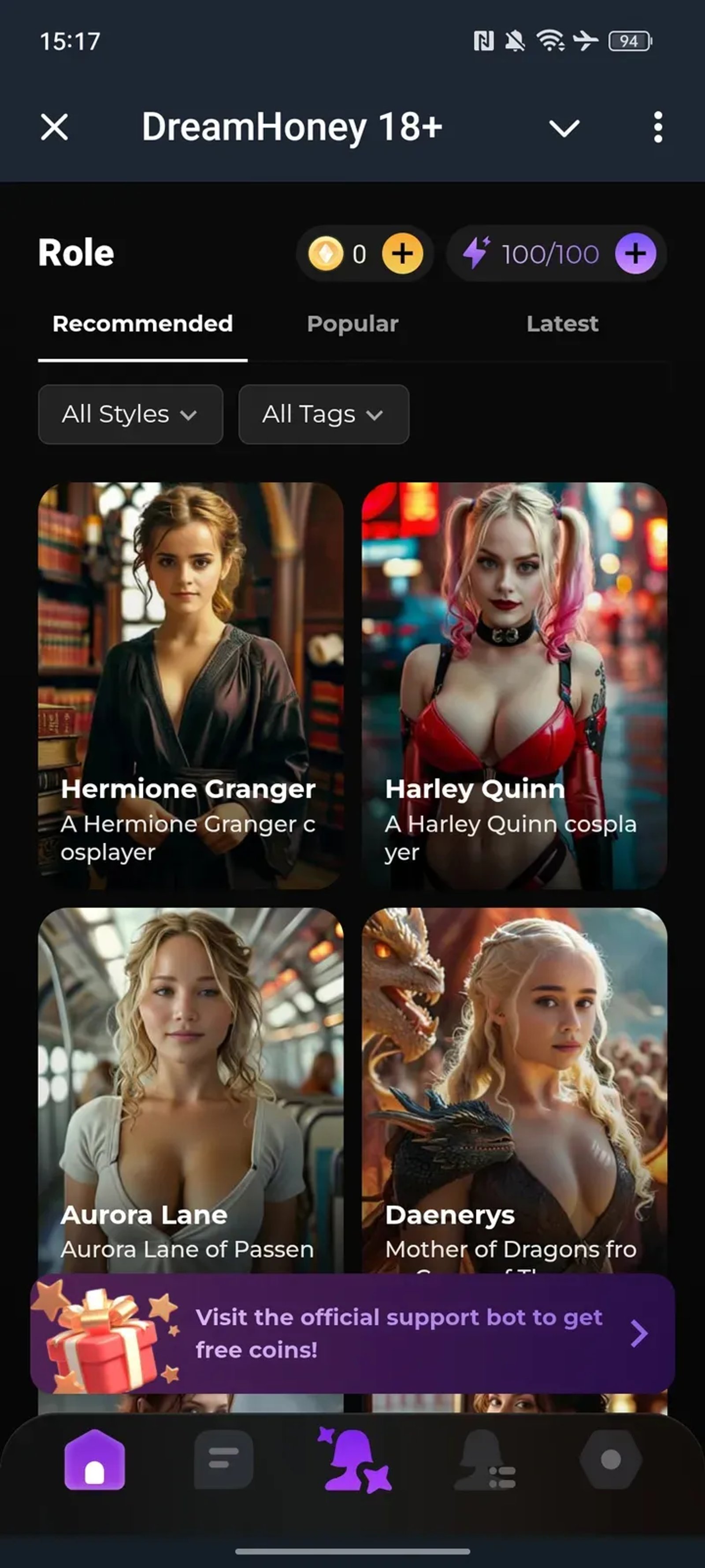 DreamHoney 18+ Telegram Screenshot 1