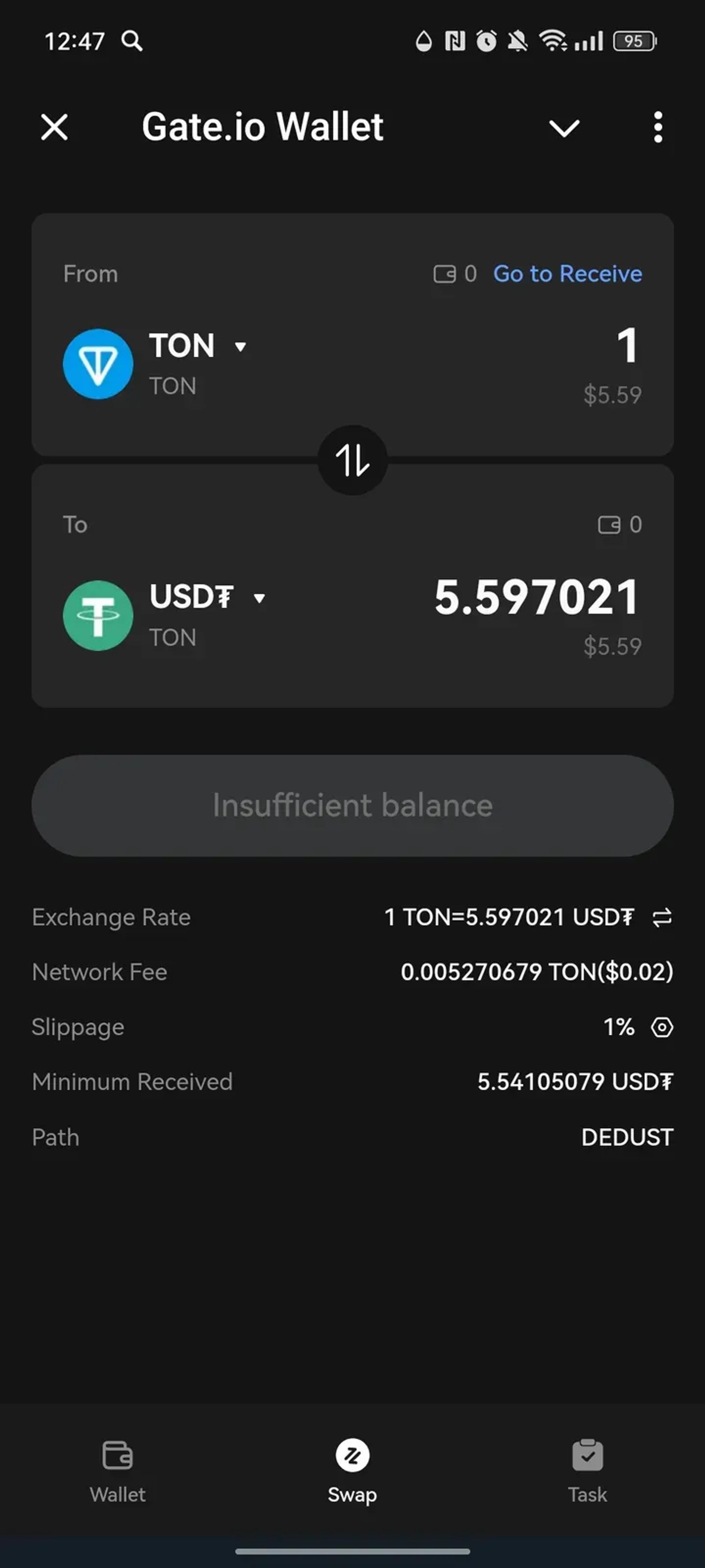 Gate Wallet в Телеграм — скриншот 2