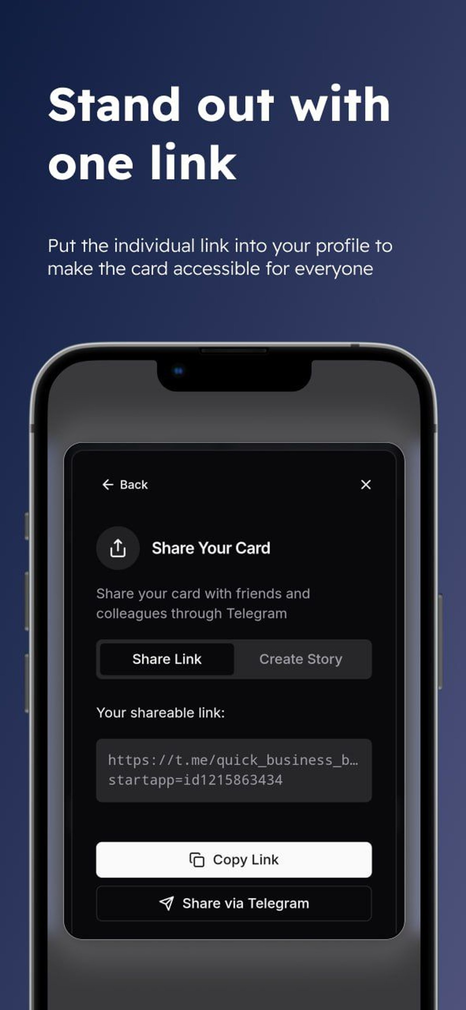 Quick в Telegram — скриншот 3