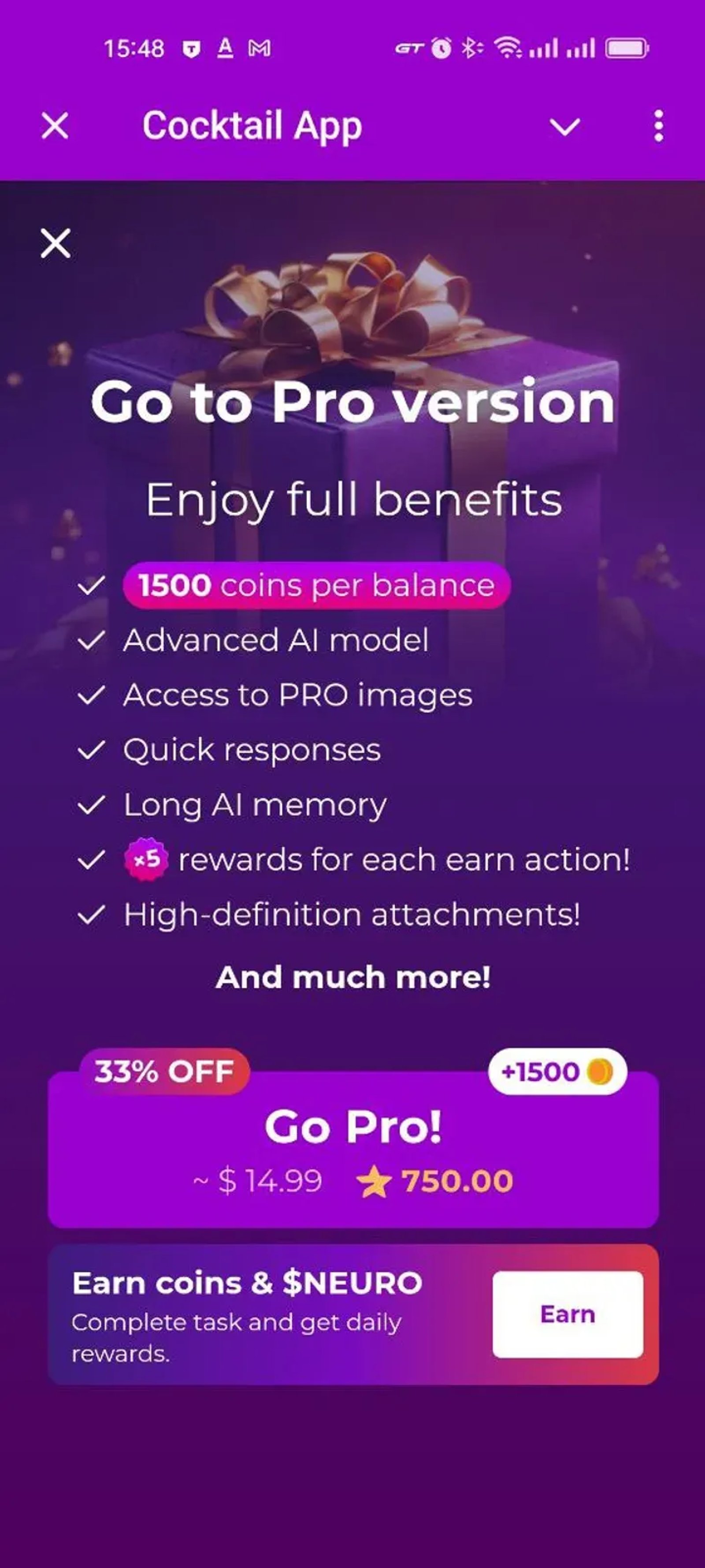 Cocktail App Telegram Screenshot 1