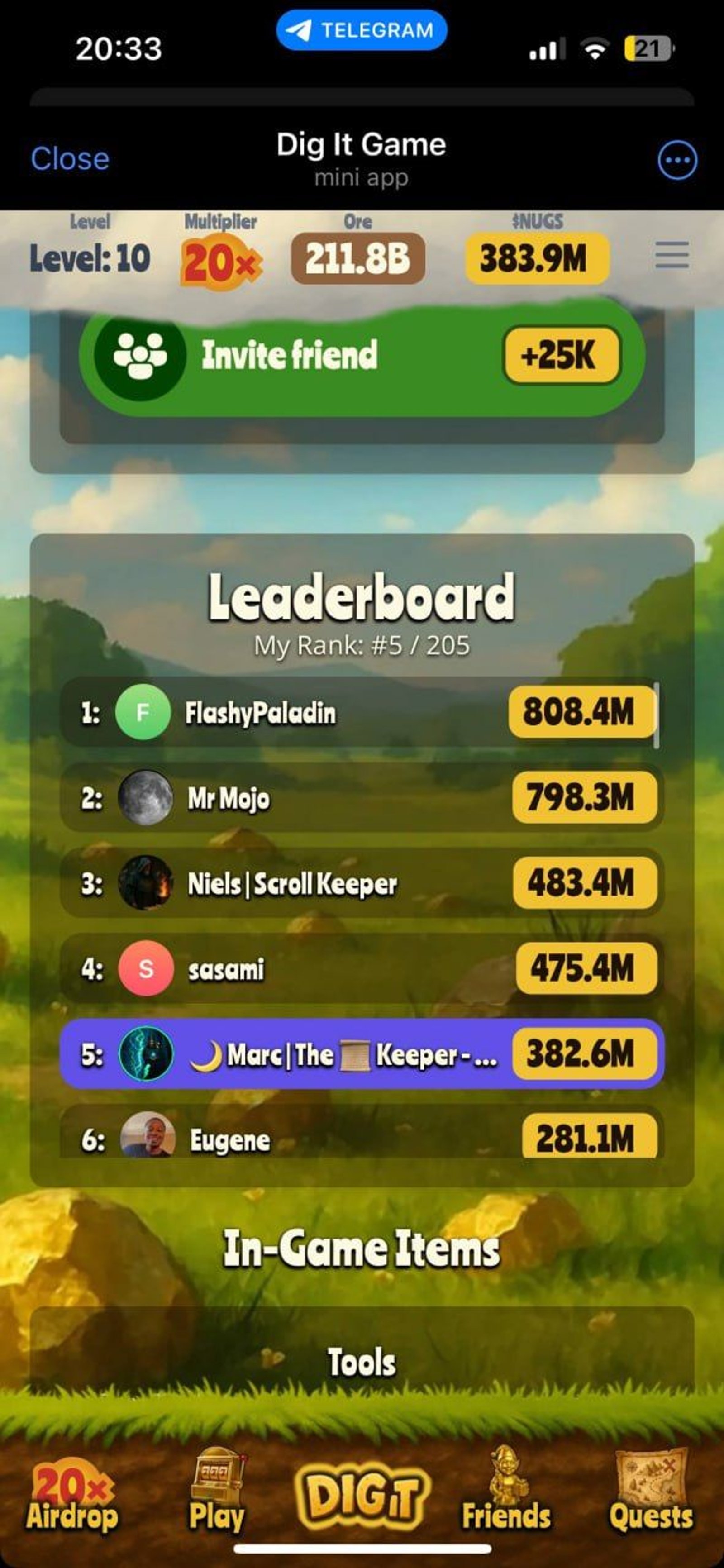 Dig It Game Telegram Screenshot 4