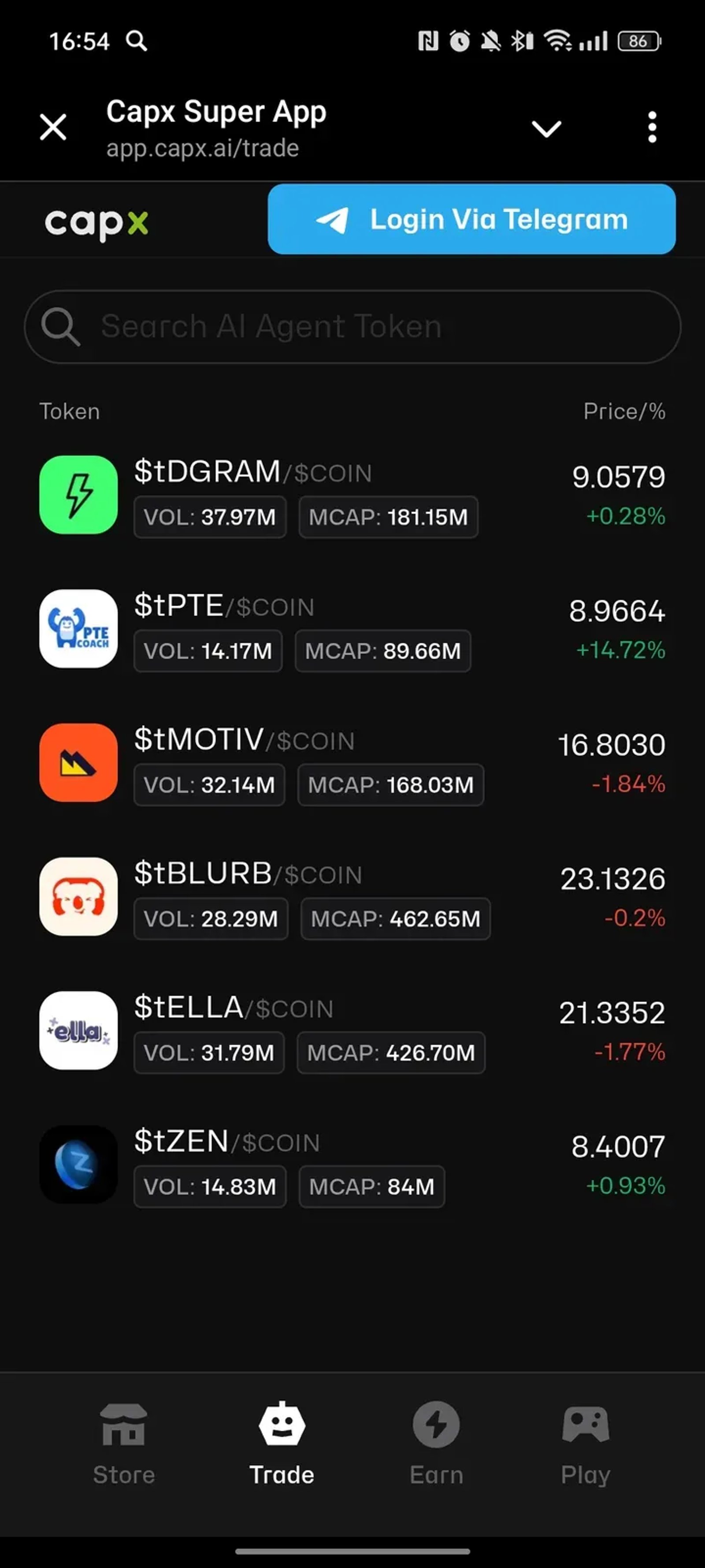 Capx SuperApp в Телеграм — скриншот 1