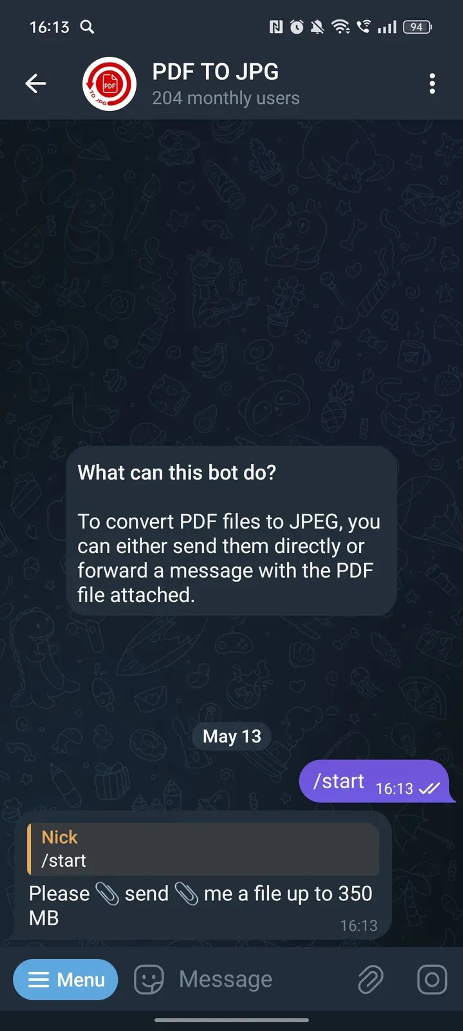 PDF TO JPG ✅ в Телеграм — скриншот 2