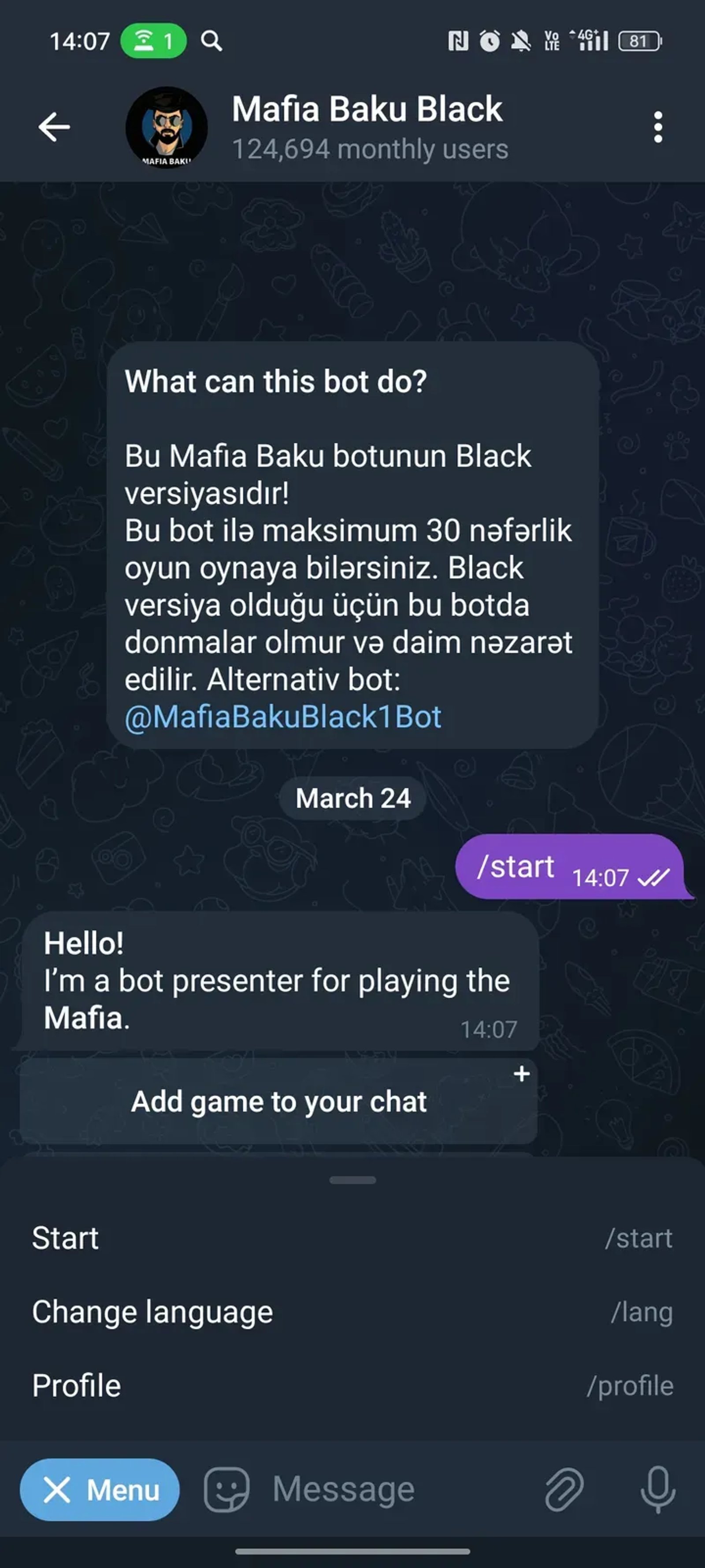 Mafia Baku Black в Телеграм — скриншот 2