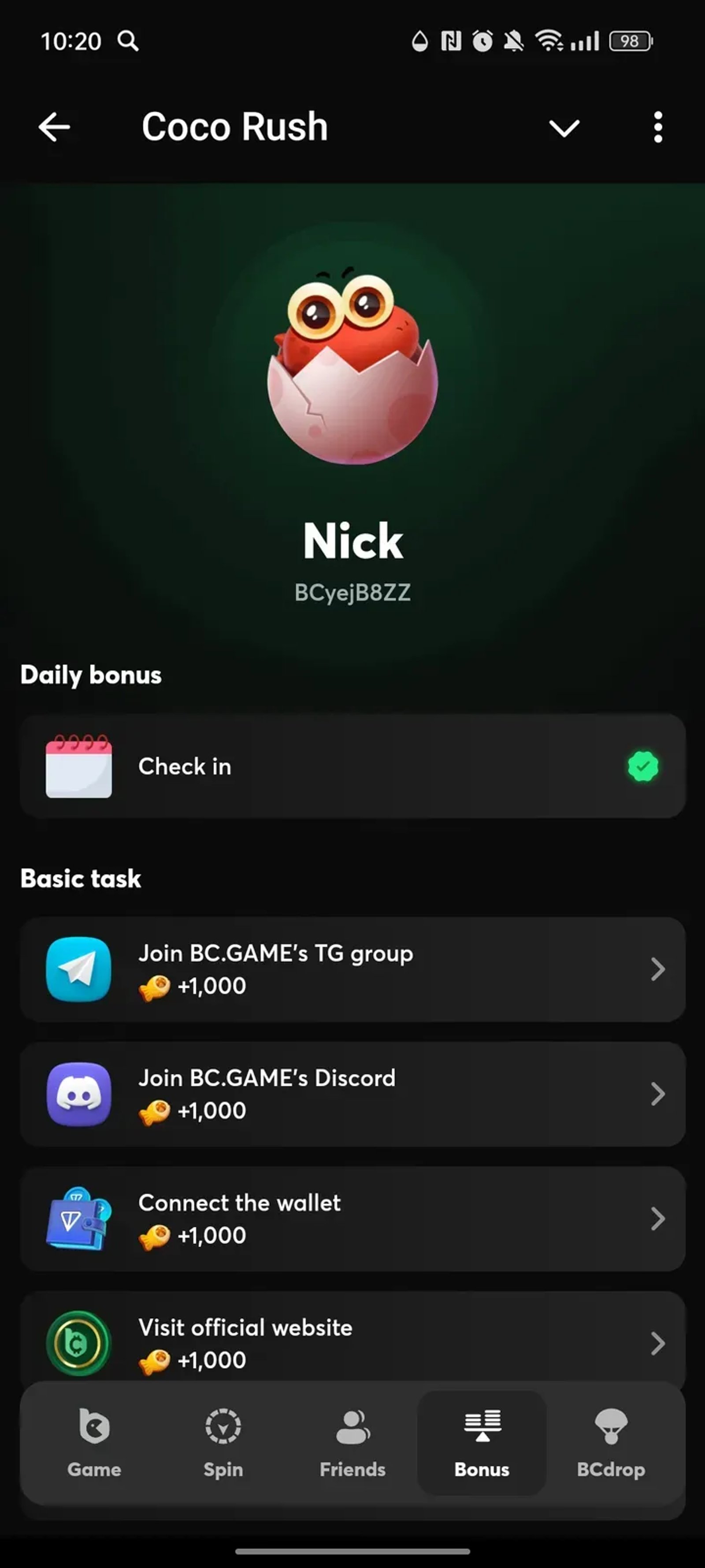 Coco Rush в Телеграм — скриншот 3