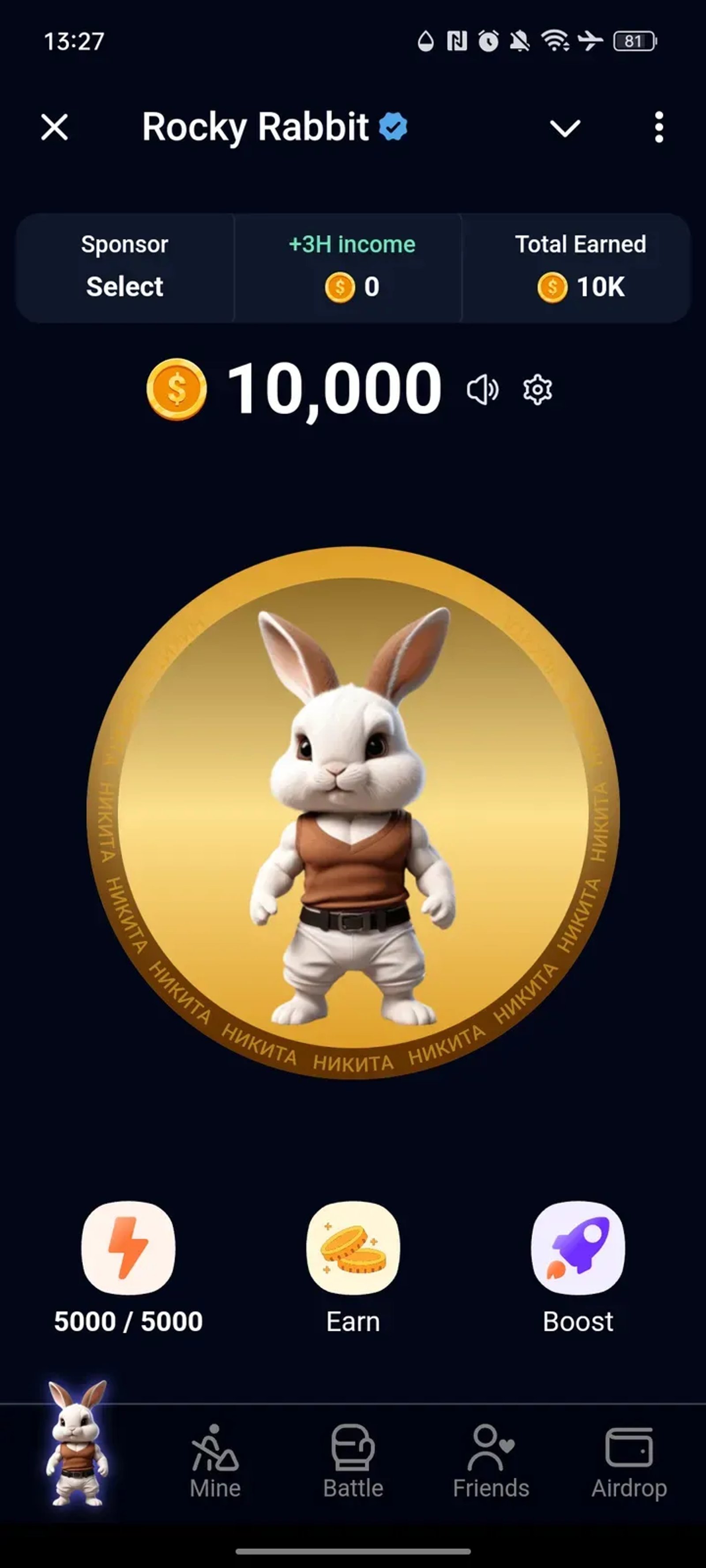 Rocky Rabbit в Телеграм — скриншот 2