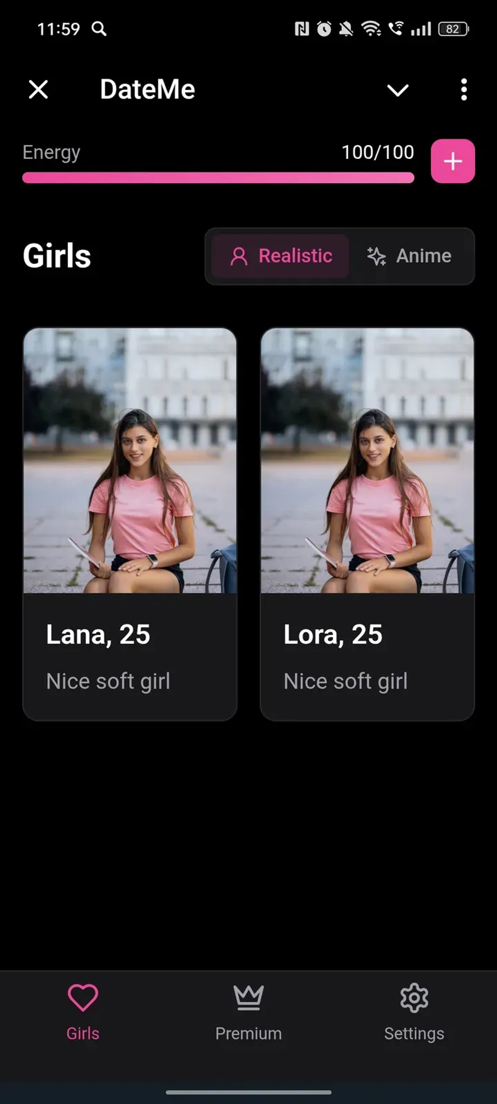 DateMe [18+] в Телеграм — скриншот 1