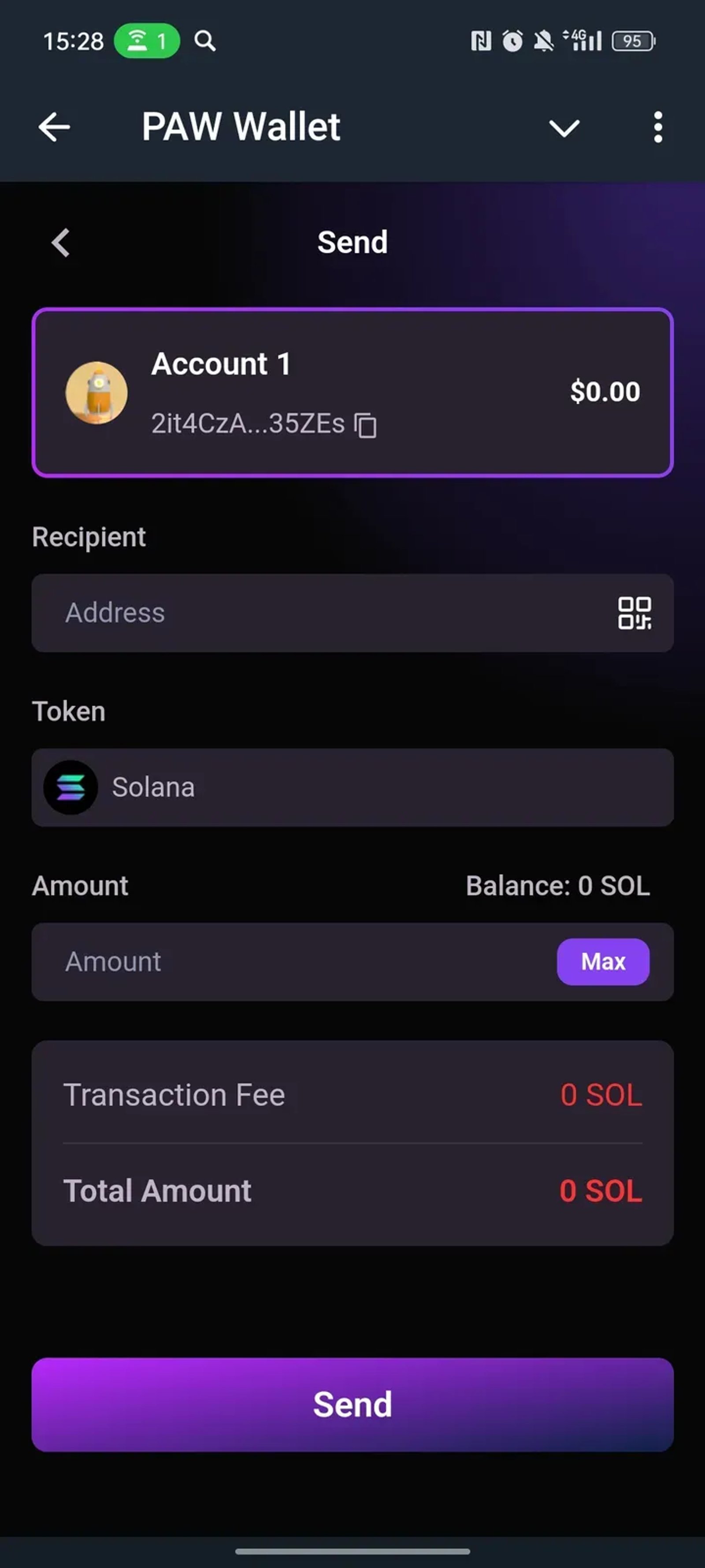 PAW Wallet в Телеграм — скриншот 2