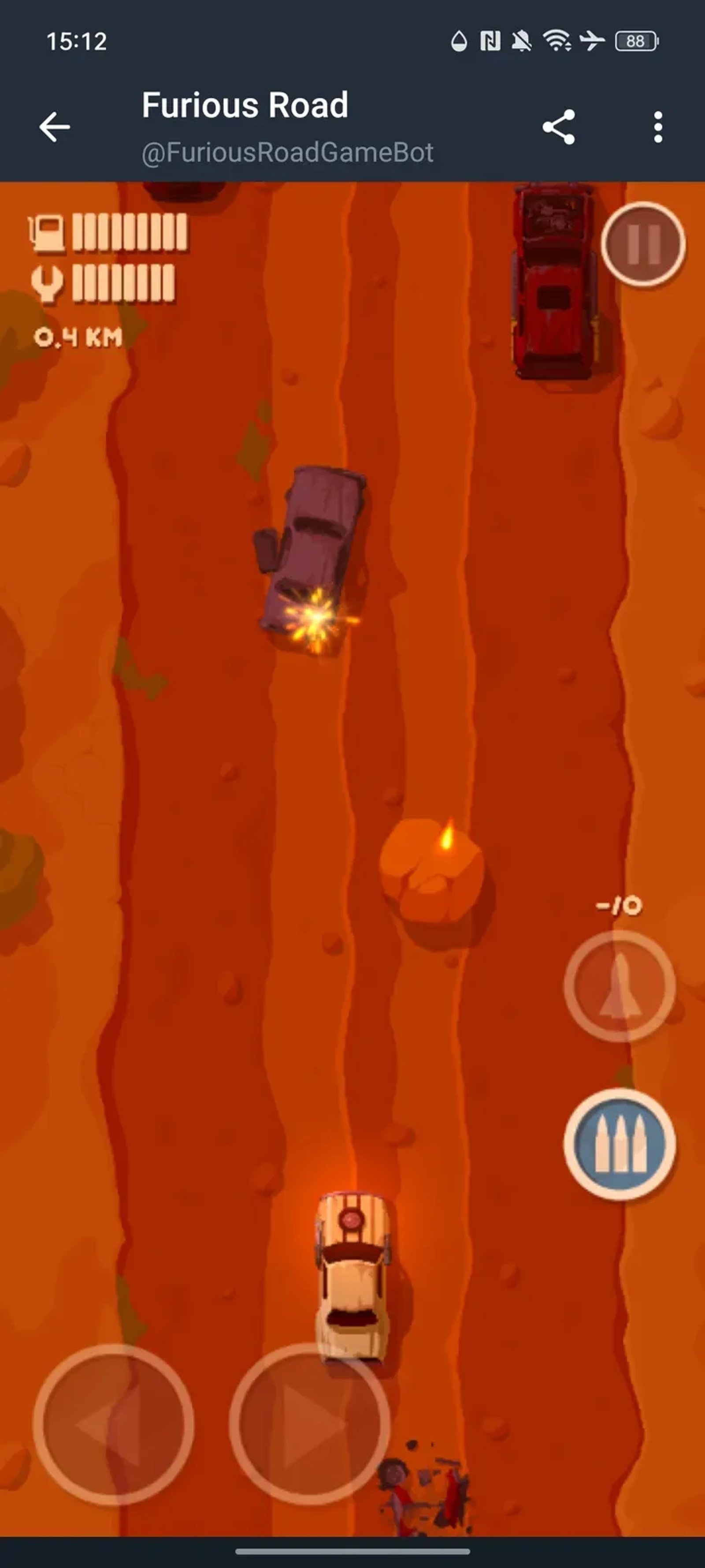 Furious Road Game в Телеграм — скриншот 5