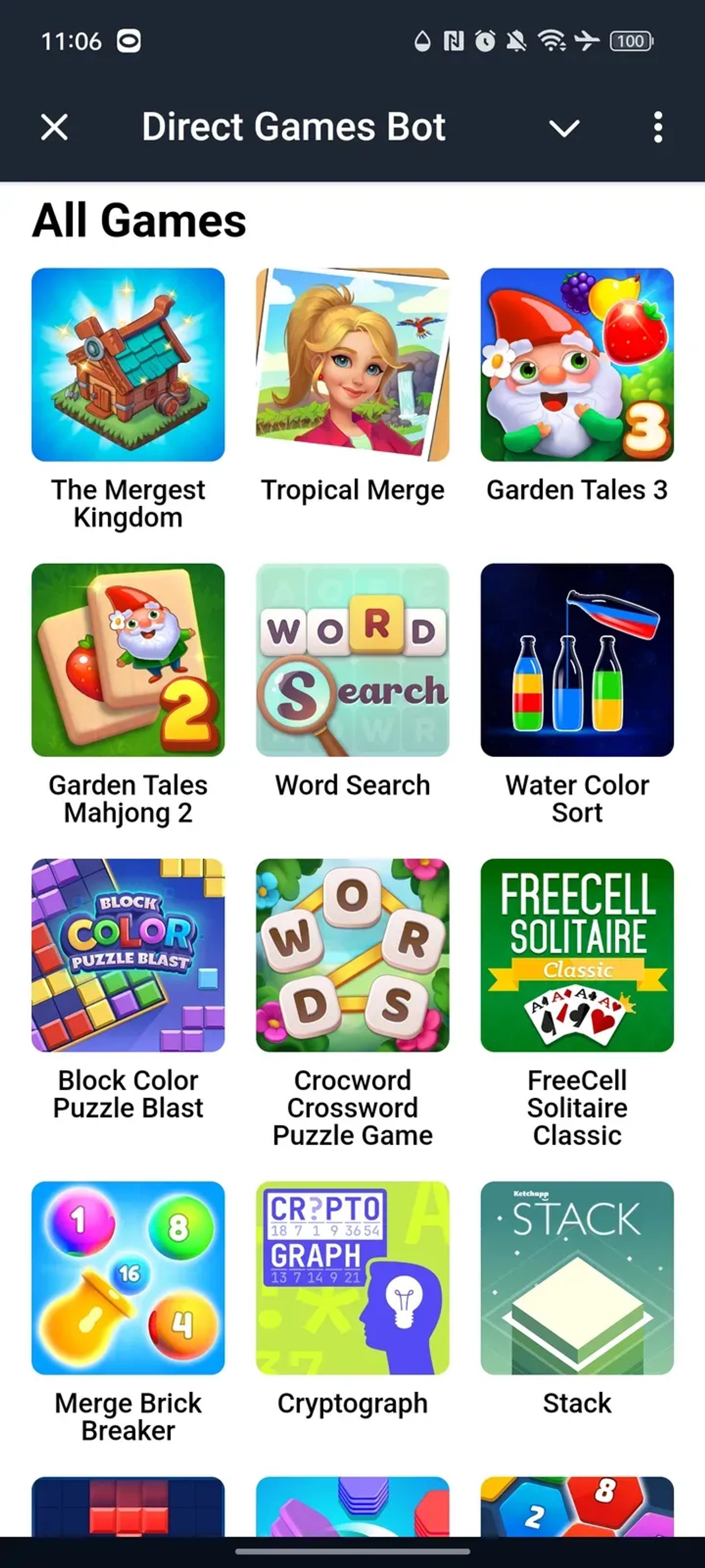Direct Games Bot Telegram Screenshot 1