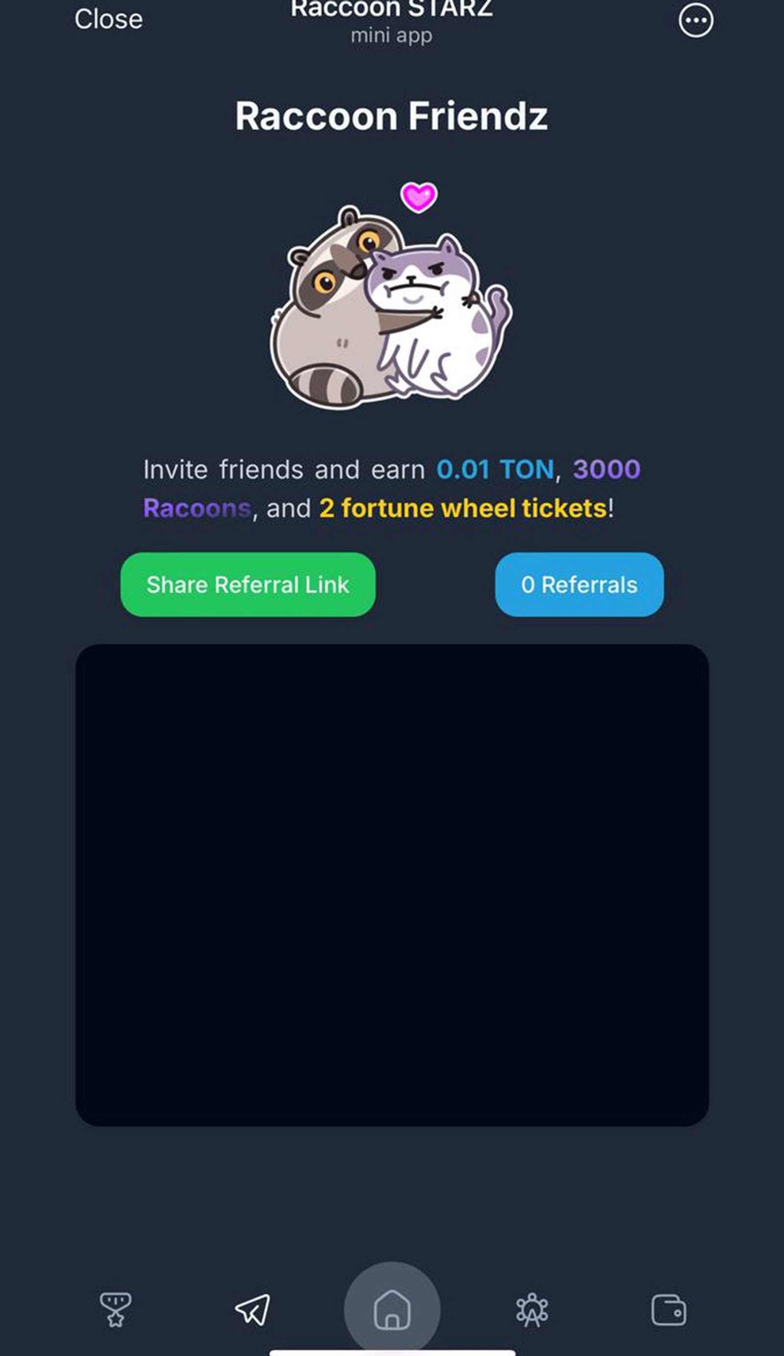Raccoon STARZ в Телеграм — скриншот 5