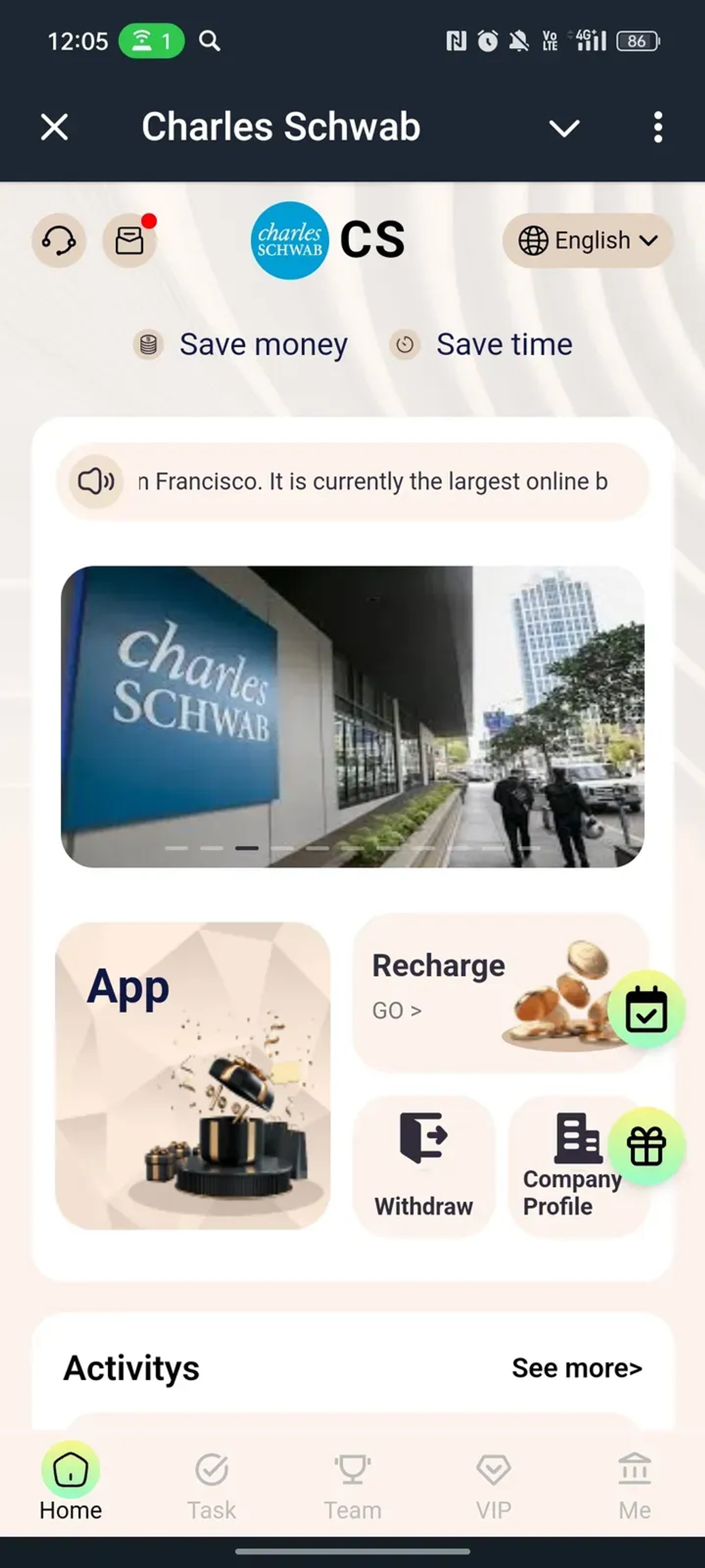 Charles Schwab в Телеграм — скриншот 1